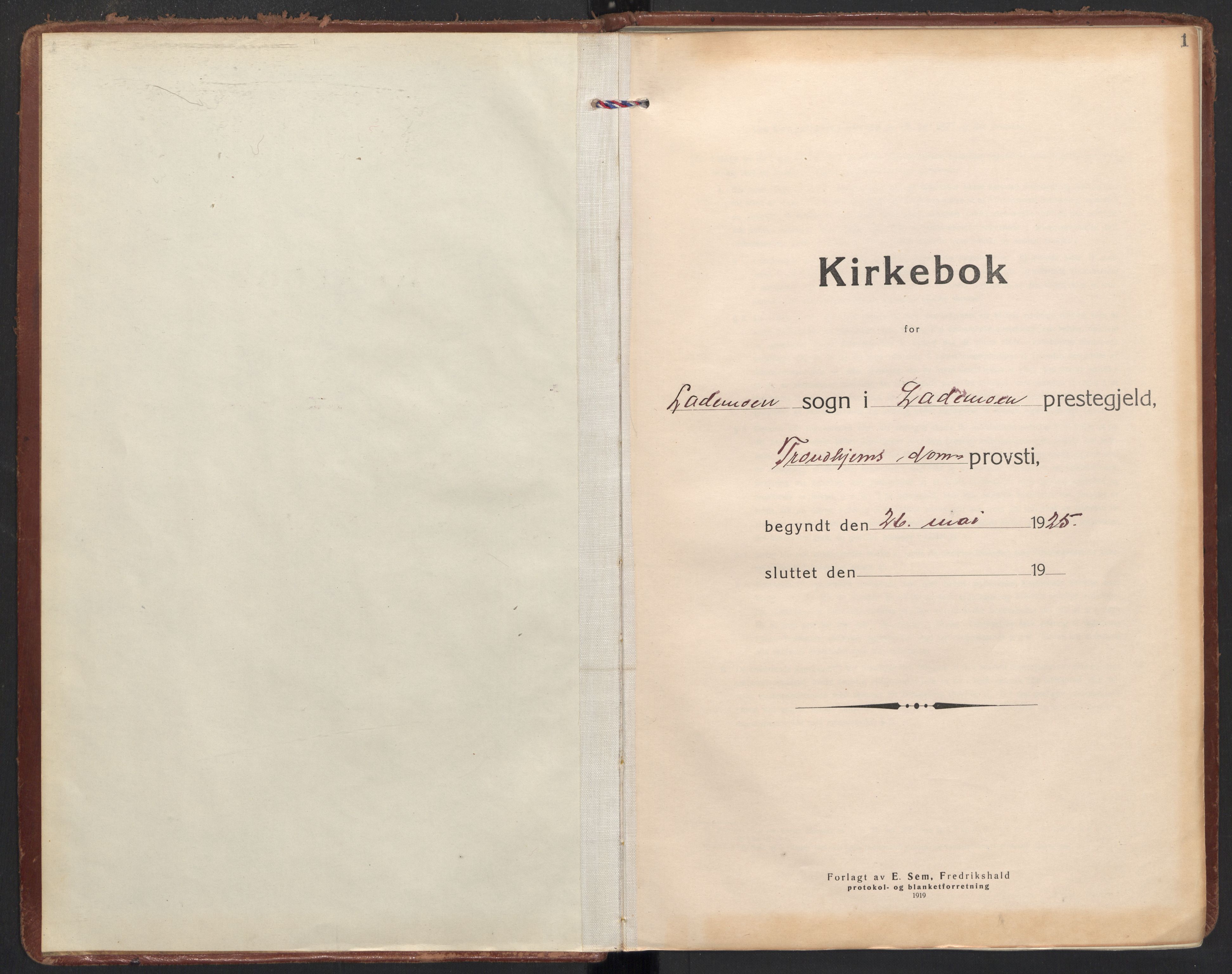 Ministerialprotokoller, klokkerbøker og fødselsregistre - Sør-Trøndelag, SAT/A-1456/605/L0249: Parish register (official) no. 605A11, 1925-1936, p. 1