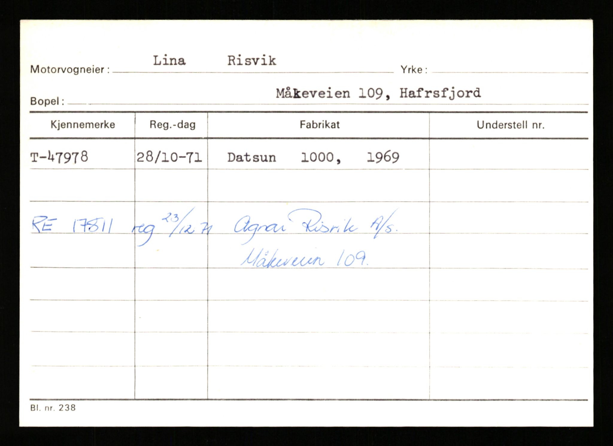 Stavanger trafikkstasjon, SAST/A-101942/0/G/L0006: Registreringsnummer: 34250 - 49007, 1930-1971, p. 3266