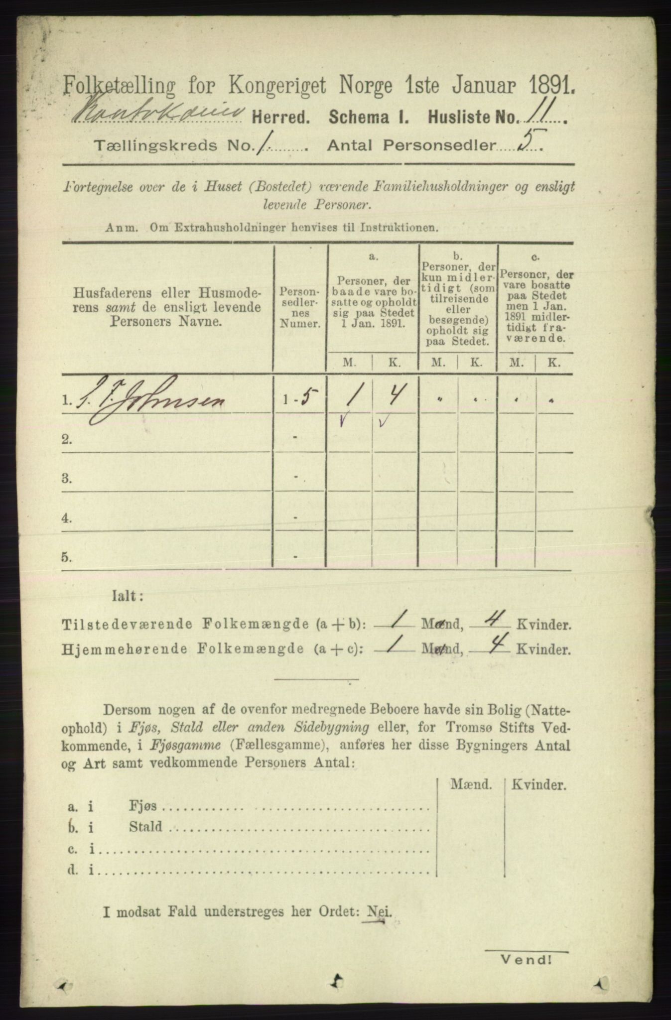 RA, 1891 census for 2011 Kautokeino, 1891, p. 24