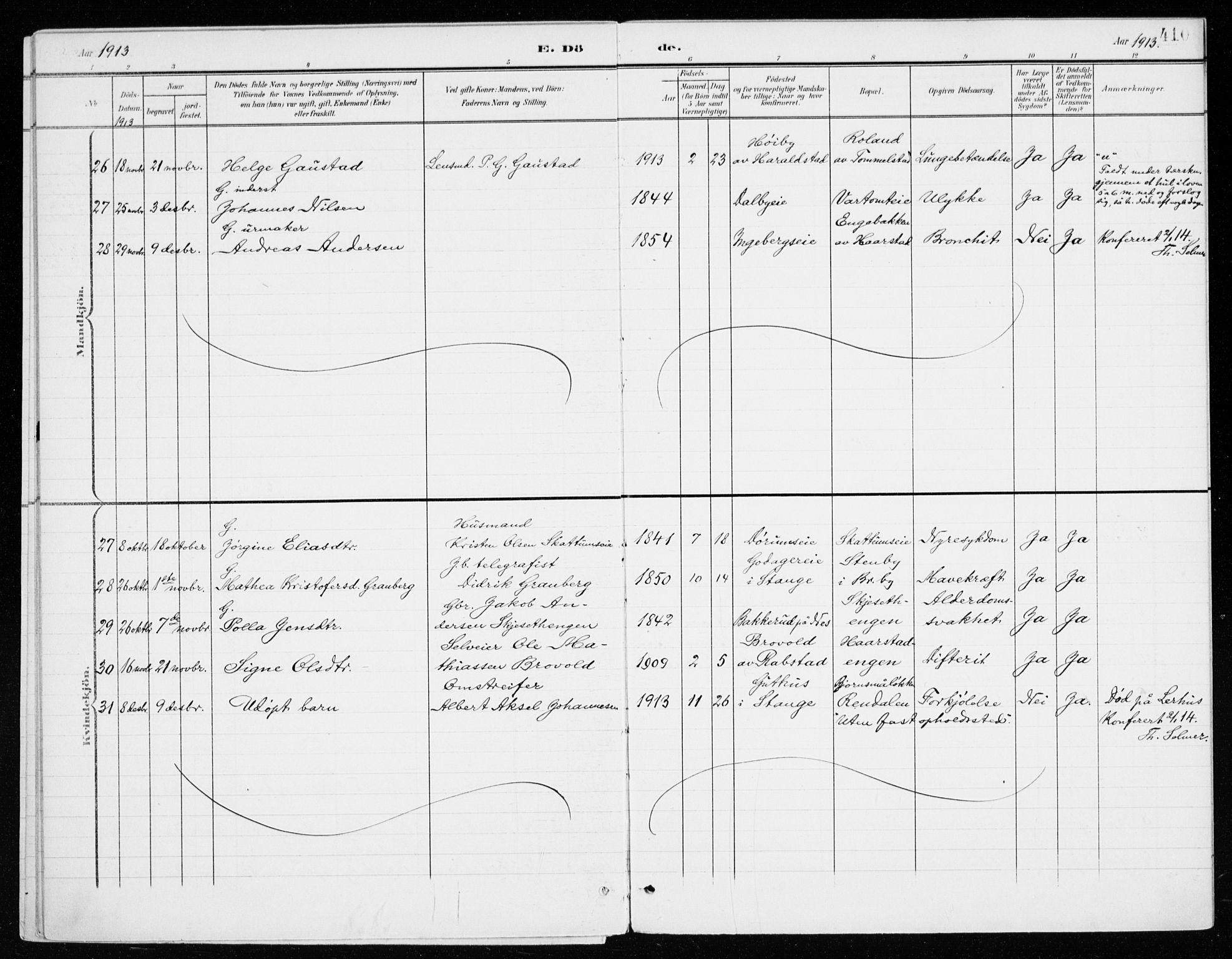 Vang prestekontor, Hedmark, AV/SAH-PREST-008/H/Ha/Haa/L0021: Parish register (official) no. 21, 1902-1917, p. 410