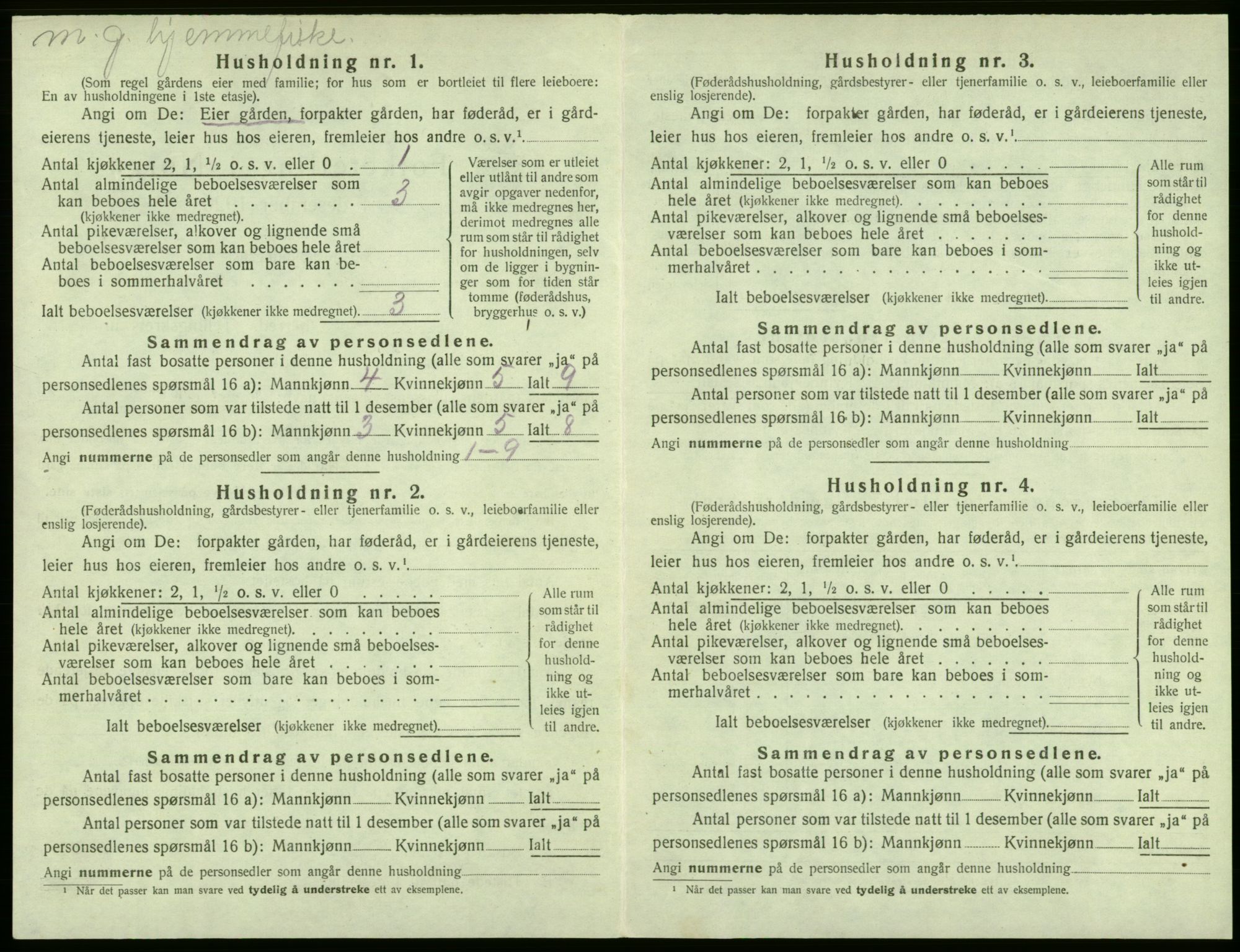 SAB, 1920 census for Sund, 1920, p. 729