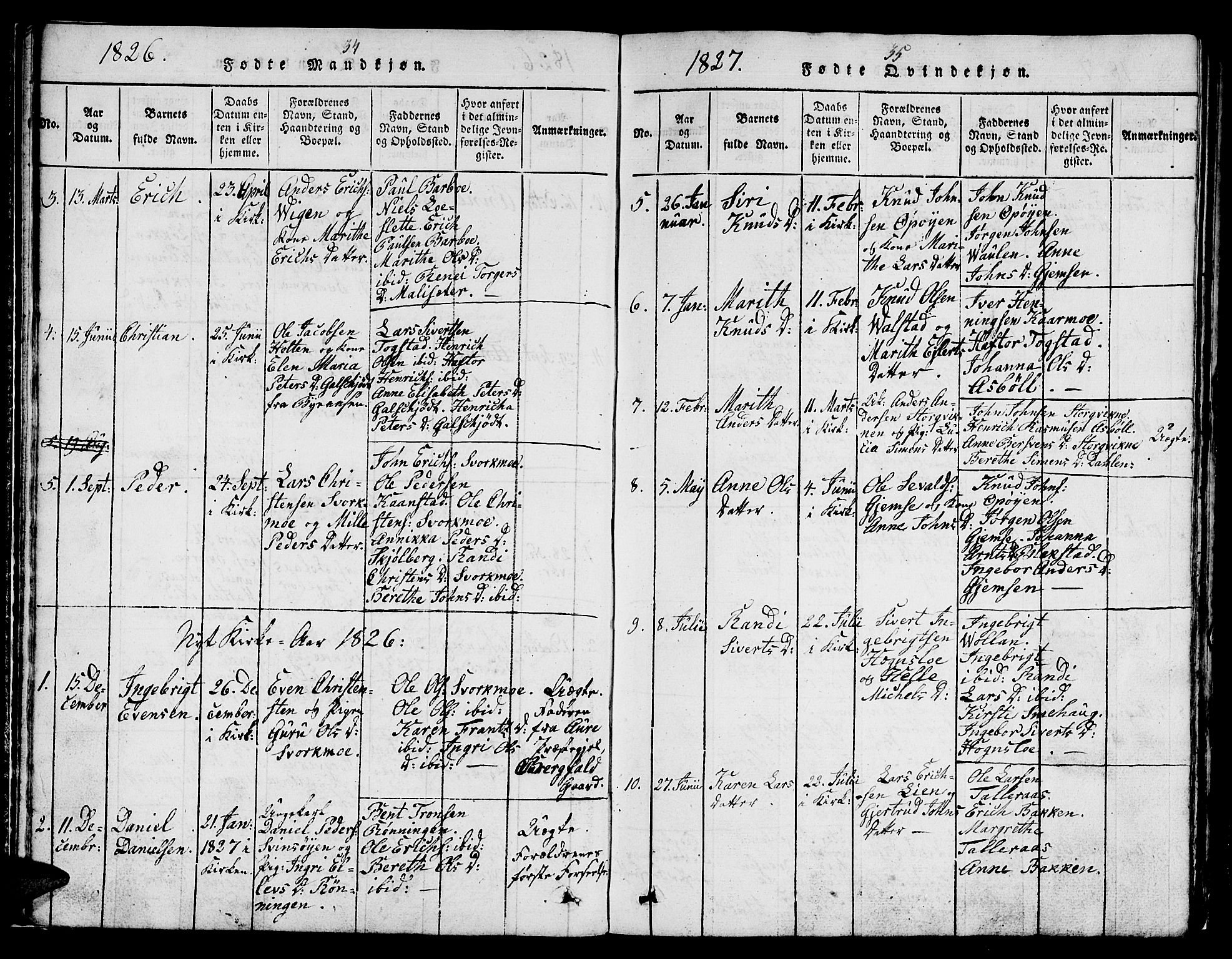 Ministerialprotokoller, klokkerbøker og fødselsregistre - Sør-Trøndelag, SAT/A-1456/671/L0842: Parish register (copy) no. 671C01, 1816-1867, p. 34-35