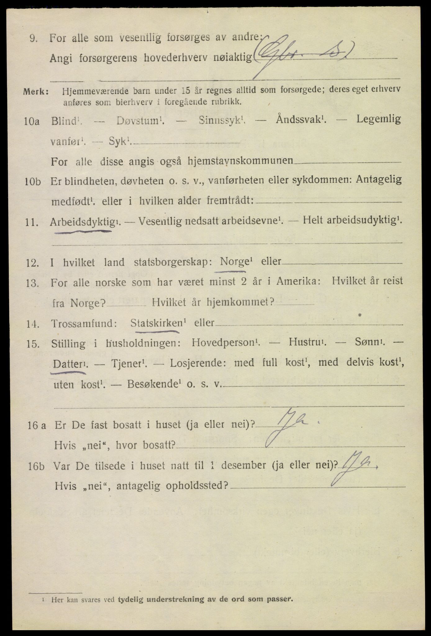 SAH, 1920 census for Nes (Hedmark), 1920, p. 2579