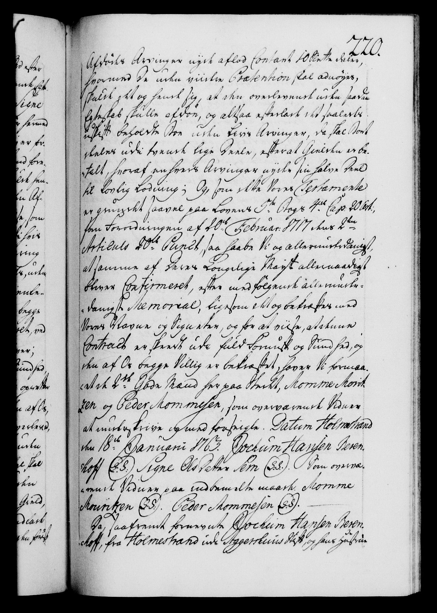 Danske Kanselli 1572-1799, AV/RA-EA-3023/F/Fc/Fca/Fcaa/L0042: Norske registre, 1763-1766, p. 220a