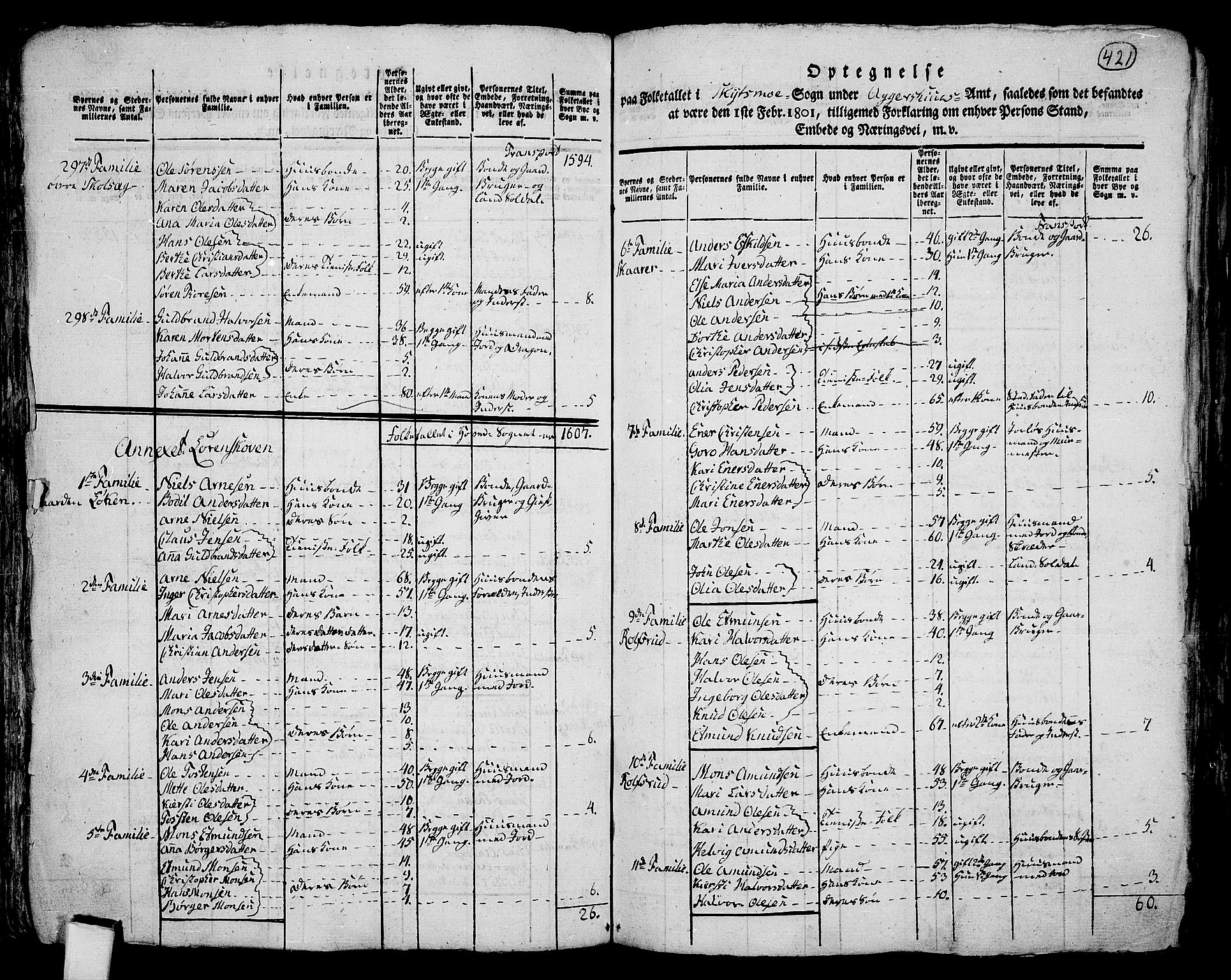 RA, 1801 census for 0231P Skedsmo, 1801, p. 420b-421a