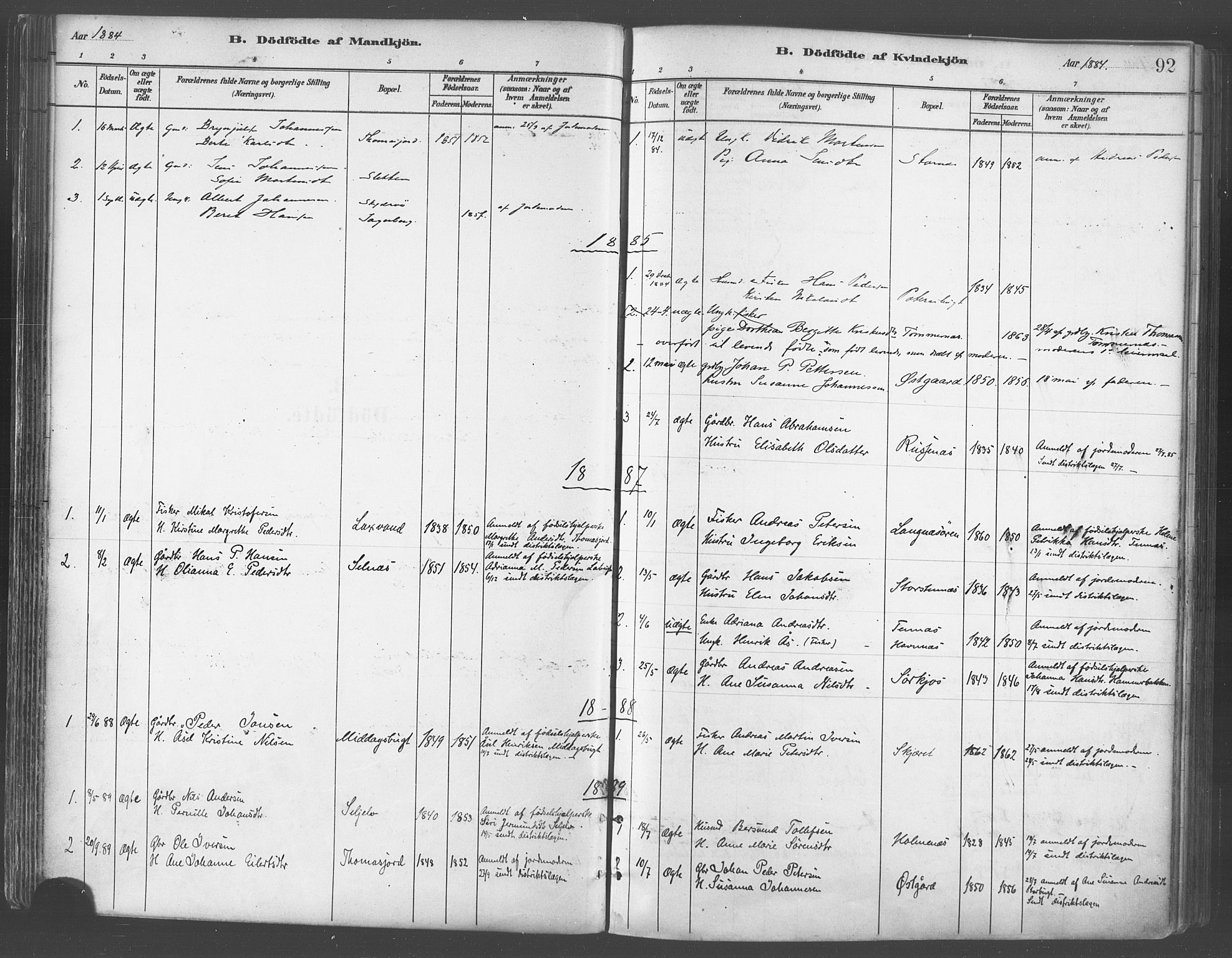 Balsfjord sokneprestembete, SATØ/S-1303/G/Ga/L0005kirke: Parish register (official) no. 5, 1884-1897, p. 92