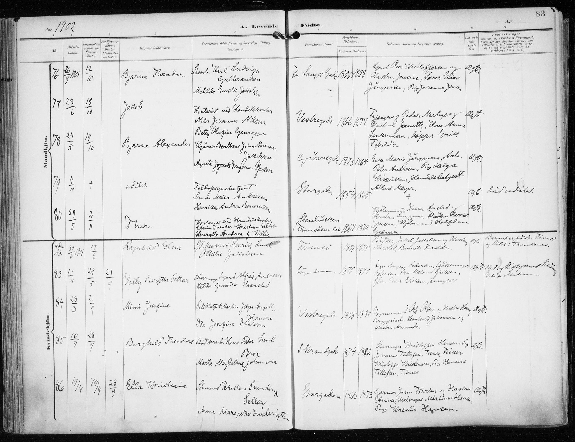 Tromsø sokneprestkontor/stiftsprosti/domprosti, SATØ/S-1343/G/Ga/L0016kirke: Parish register (official) no. 16, 1899-1906, p. 83