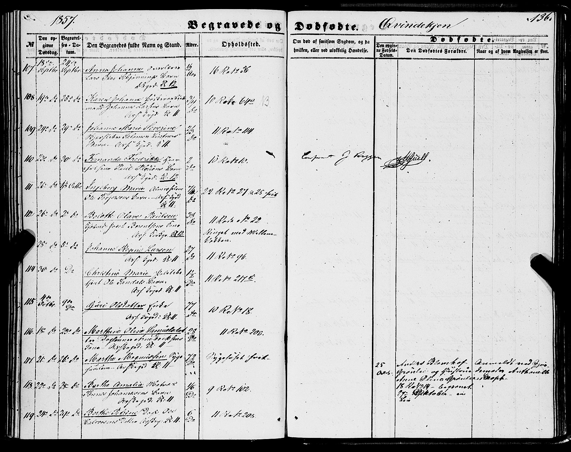 Domkirken sokneprestembete, SAB/A-74801/H/Haa/L0041: Parish register (official) no. E 2, 1853-1863, p. 136