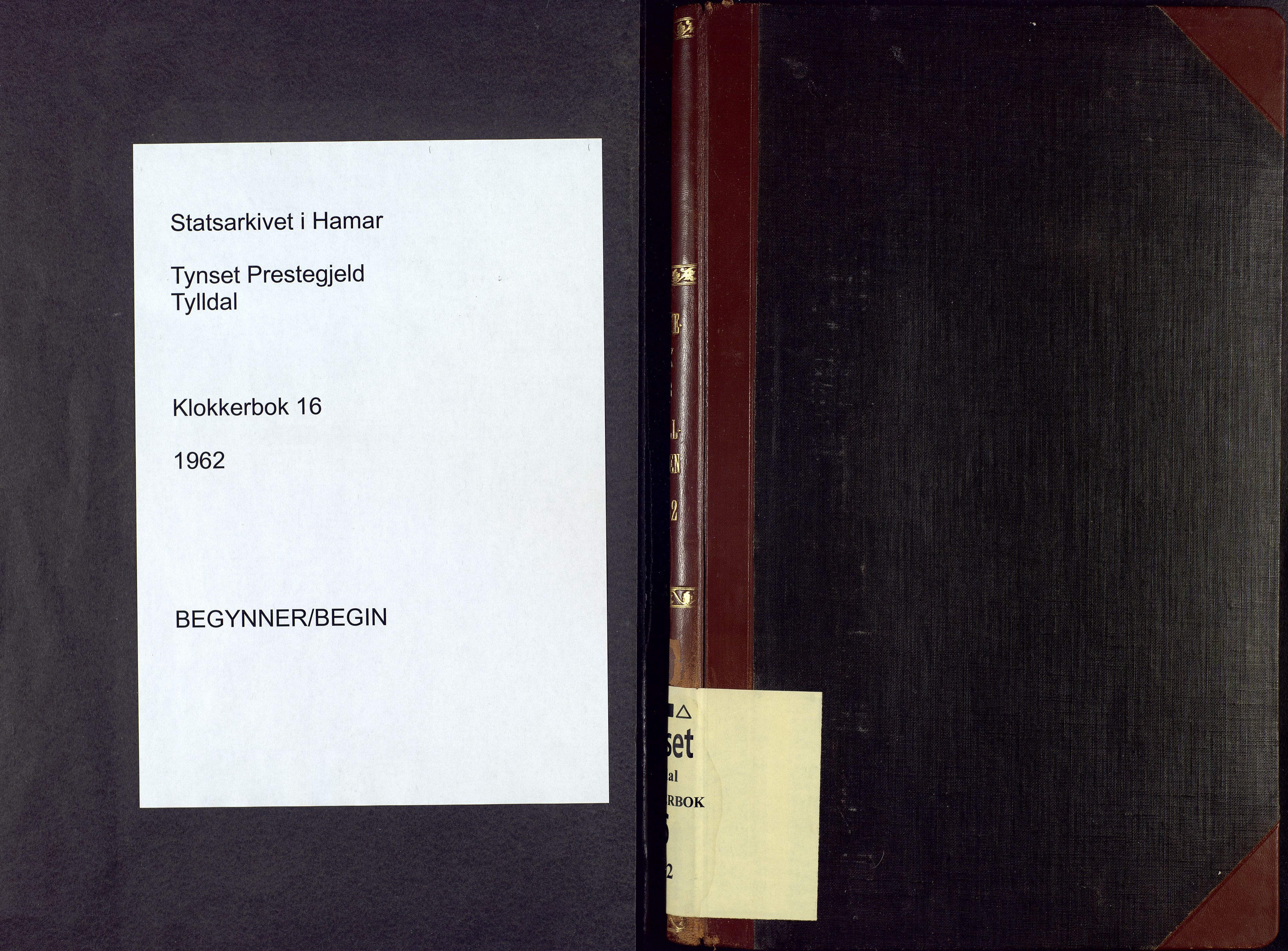 Tynset prestekontor, AV/SAH-PREST-058/H/Ha/Hab/L0016: Parish register (copy) no. 16, 1962-1962