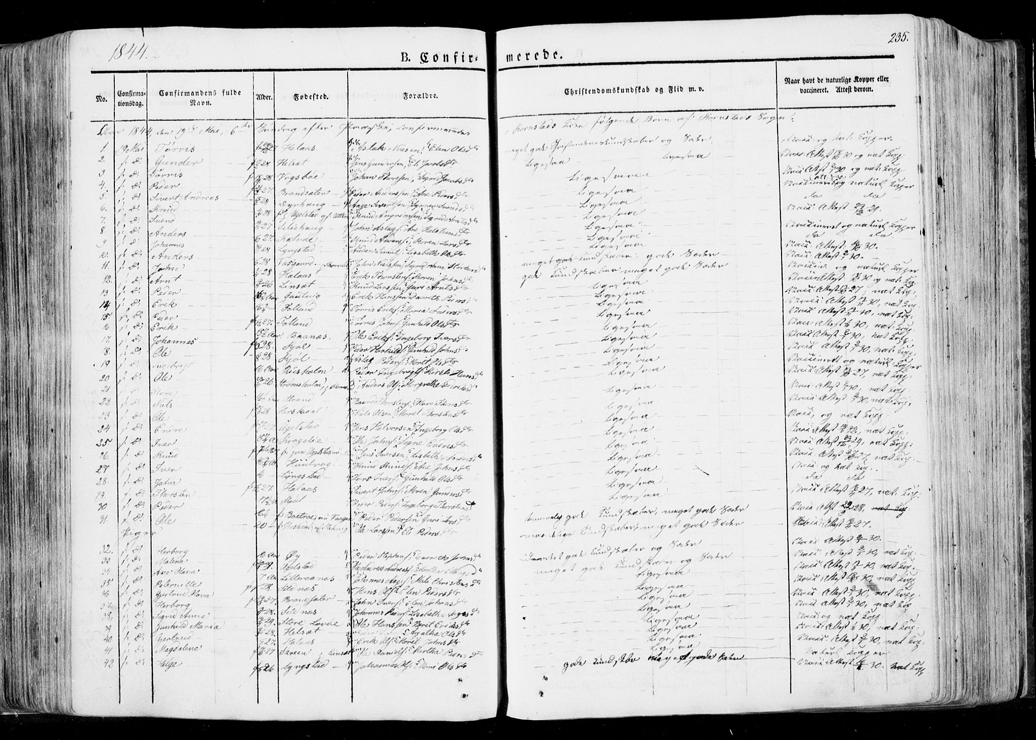 Ministerialprotokoller, klokkerbøker og fødselsregistre - Møre og Romsdal, SAT/A-1454/568/L0803: Parish register (official) no. 568A10, 1830-1853, p. 235