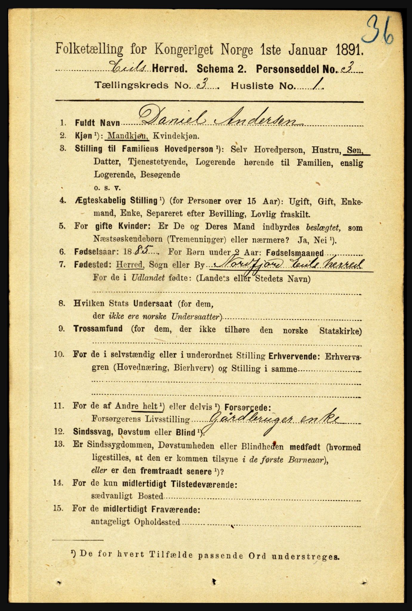 RA, 1891 census for 1443 Eid, 1891, p. 538