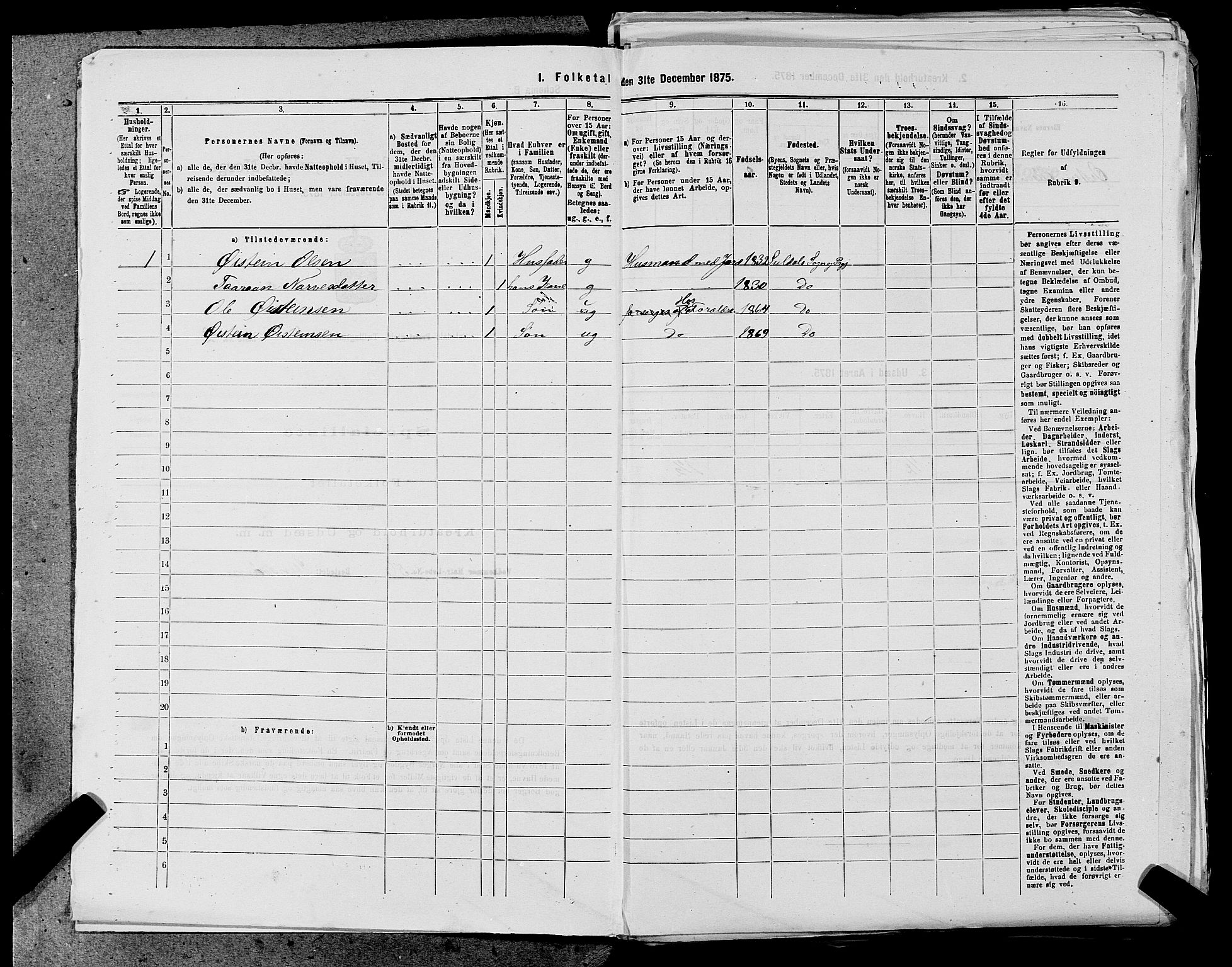 SAST, 1875 census for 1134P Suldal, 1875, p. 171