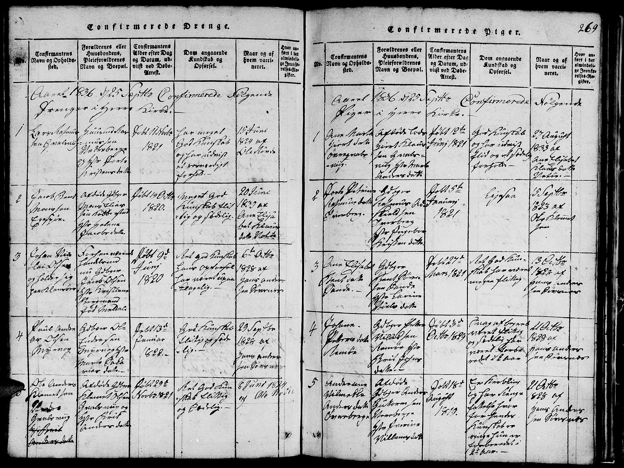 Ministerialprotokoller, klokkerbøker og fødselsregistre - Møre og Romsdal, AV/SAT-A-1454/507/L0078: Parish register (copy) no. 507C01, 1816-1840, p. 269