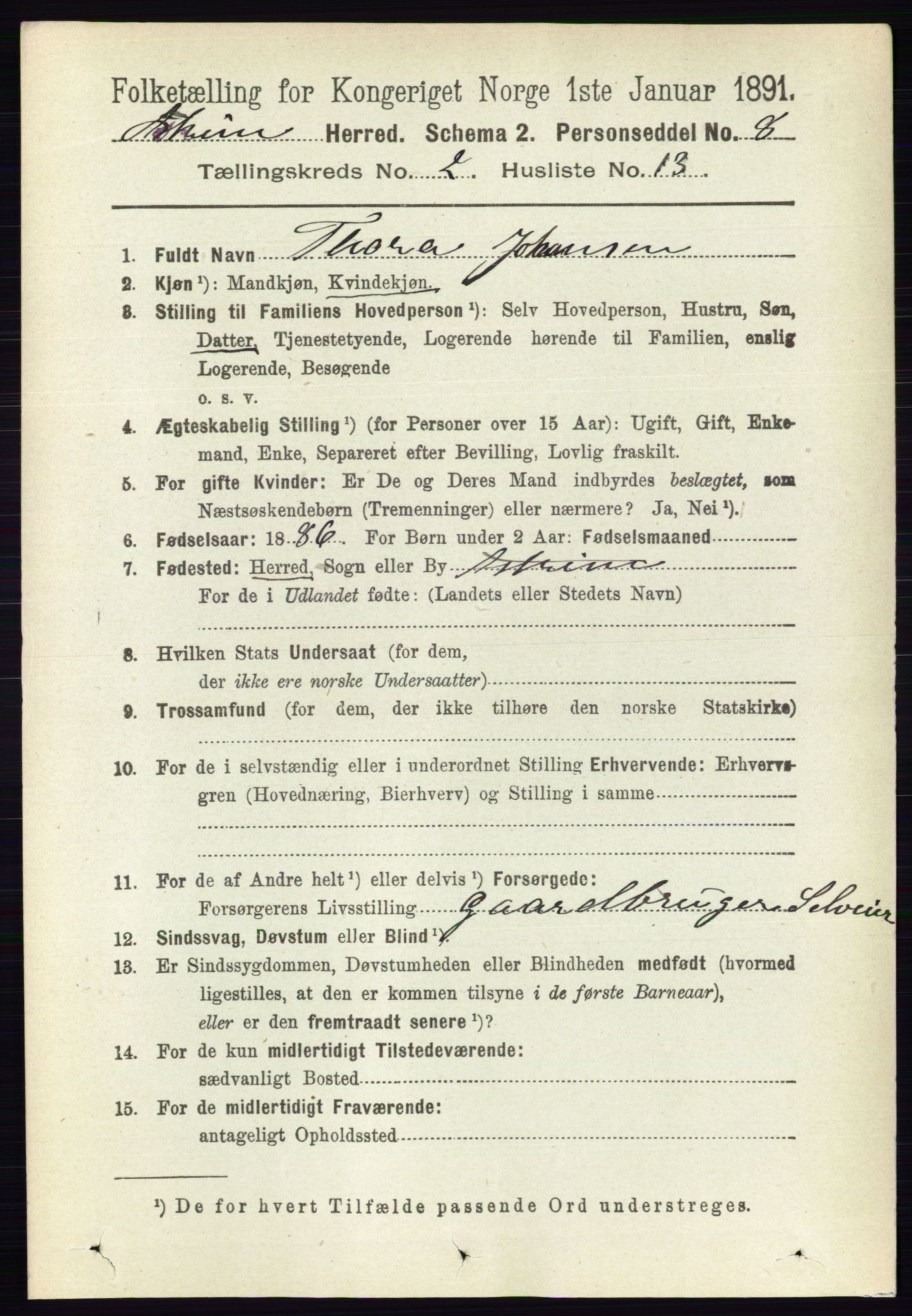 RA, 1891 census for 0124 Askim, 1891, p. 322