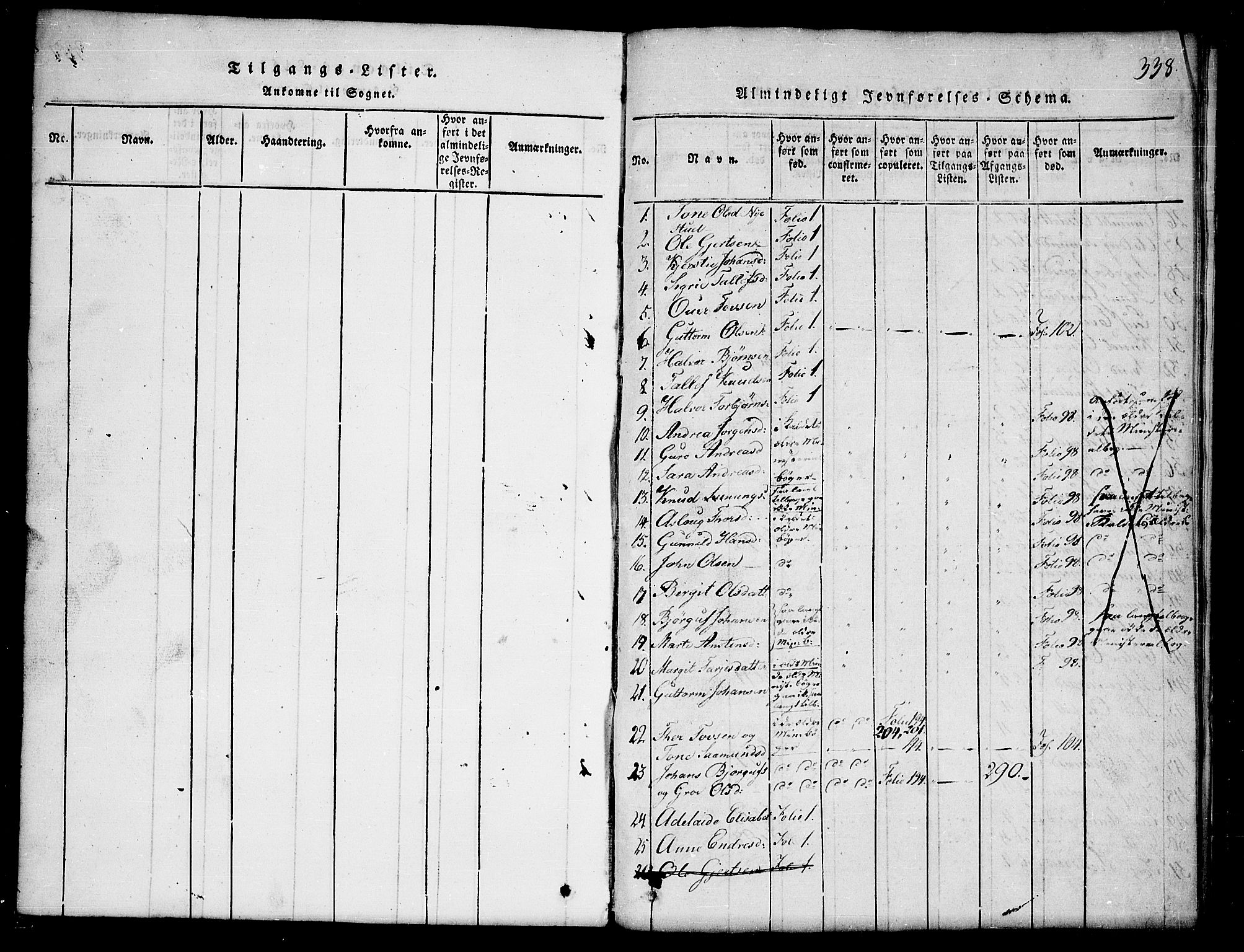 Kviteseid kirkebøker, SAKO/A-276/G/Gb/L0001: Parish register (copy) no. II 1, 1815-1842, p. 338