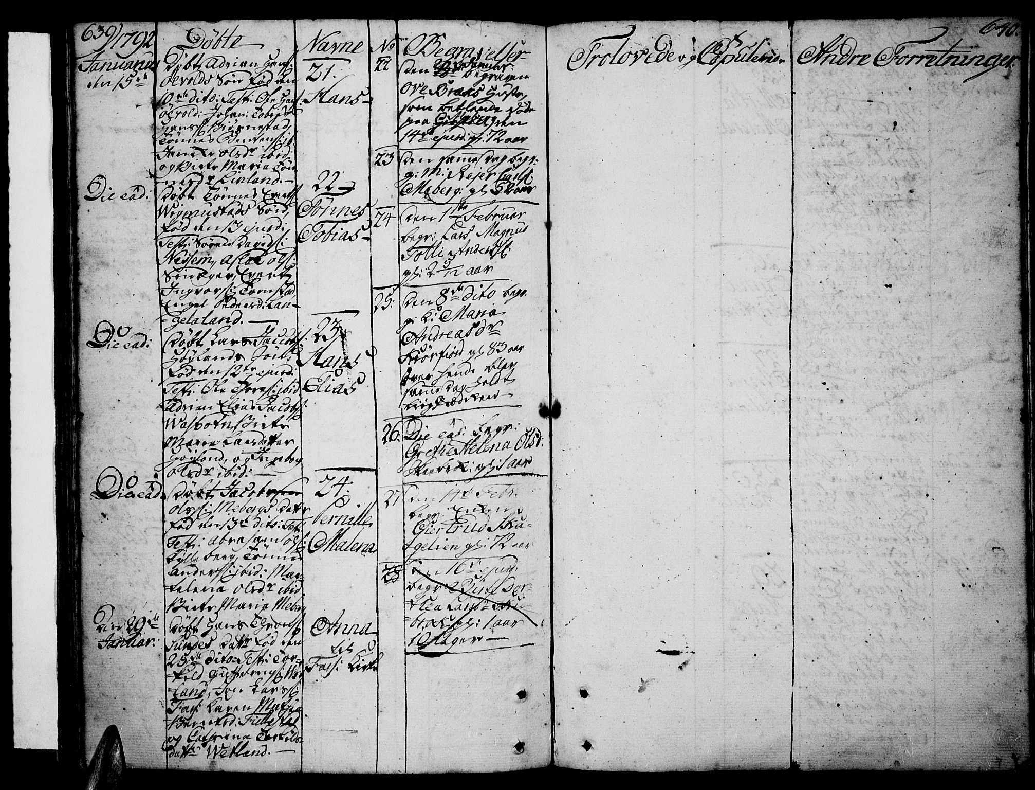 Lista sokneprestkontor, AV/SAK-1111-0027/F/Fa/L0004: Parish register (official) no. A 4, 1768-1794, p. 639-640