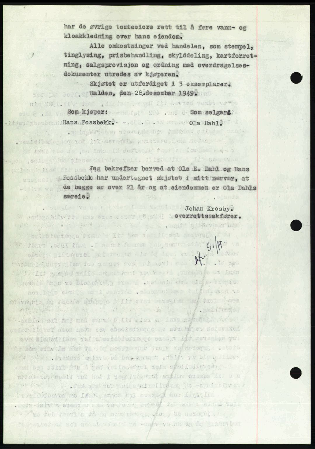 Idd og Marker sorenskriveri, AV/SAO-A-10283/G/Gb/Gbb/L0013: Mortgage book no. A13, 1949-1950, Diary no: : 2377/1949