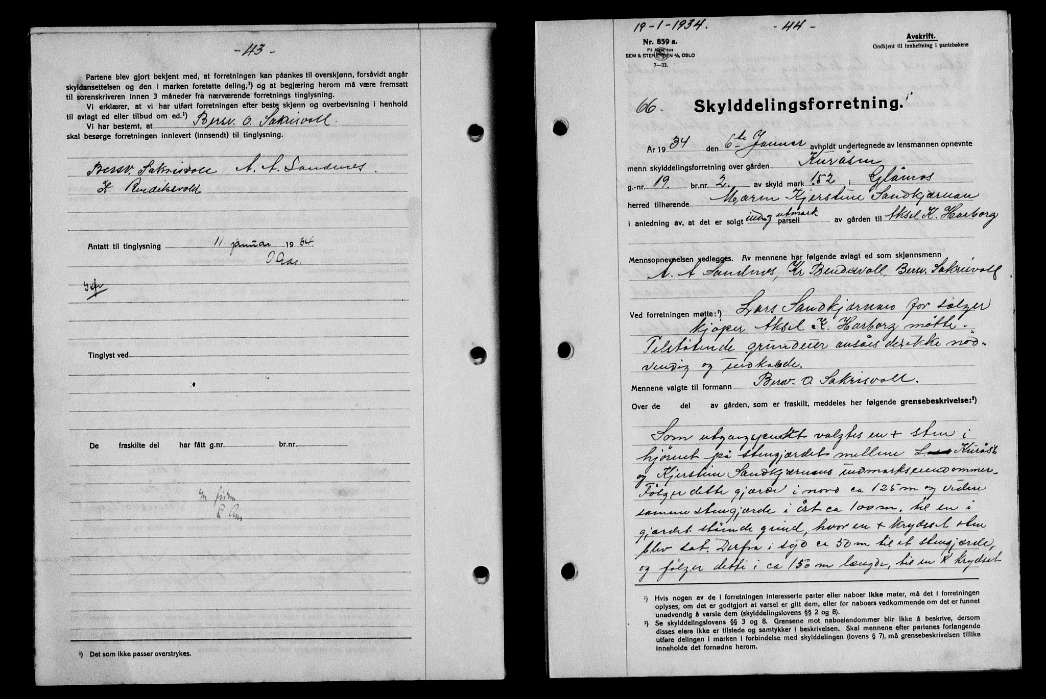 Gauldal sorenskriveri, SAT/A-0014/1/2/2C/L0043: Mortgage book no. 45-46, 1933-1934, Deed date: 19.01.1934