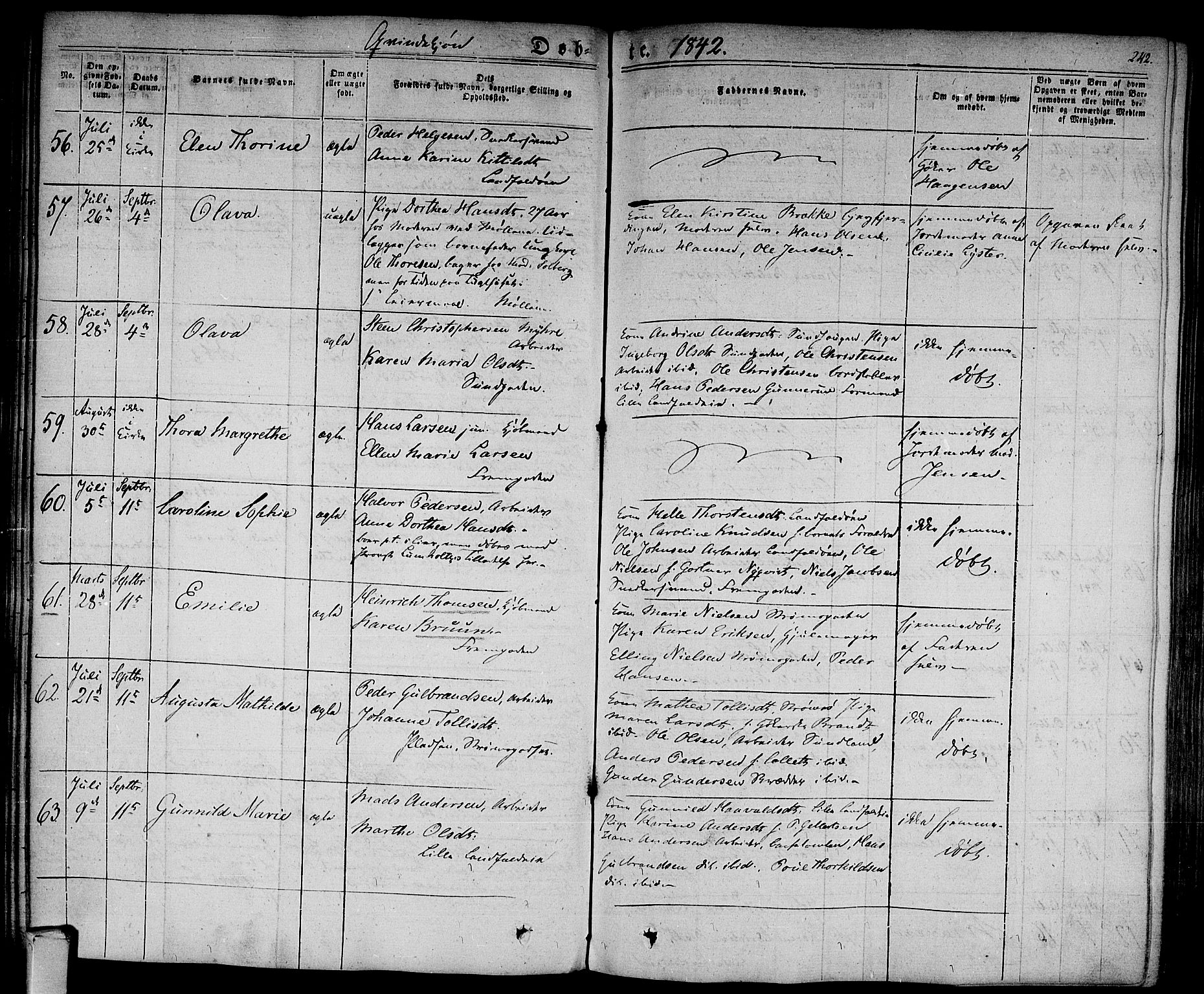 Bragernes kirkebøker, AV/SAKO-A-6/F/Fb/L0001: Parish register (official) no. II 1, 1830-1847, p. 242