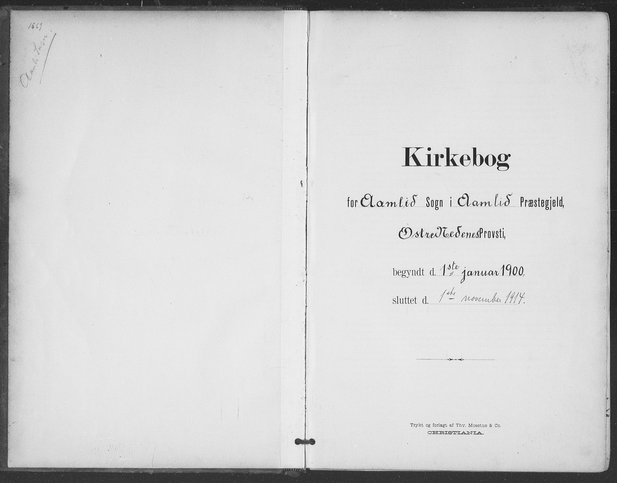 Åmli sokneprestkontor, AV/SAK-1111-0050/F/Fa/Fac/L0012: Parish register (official) no. A 12, 1900-1914