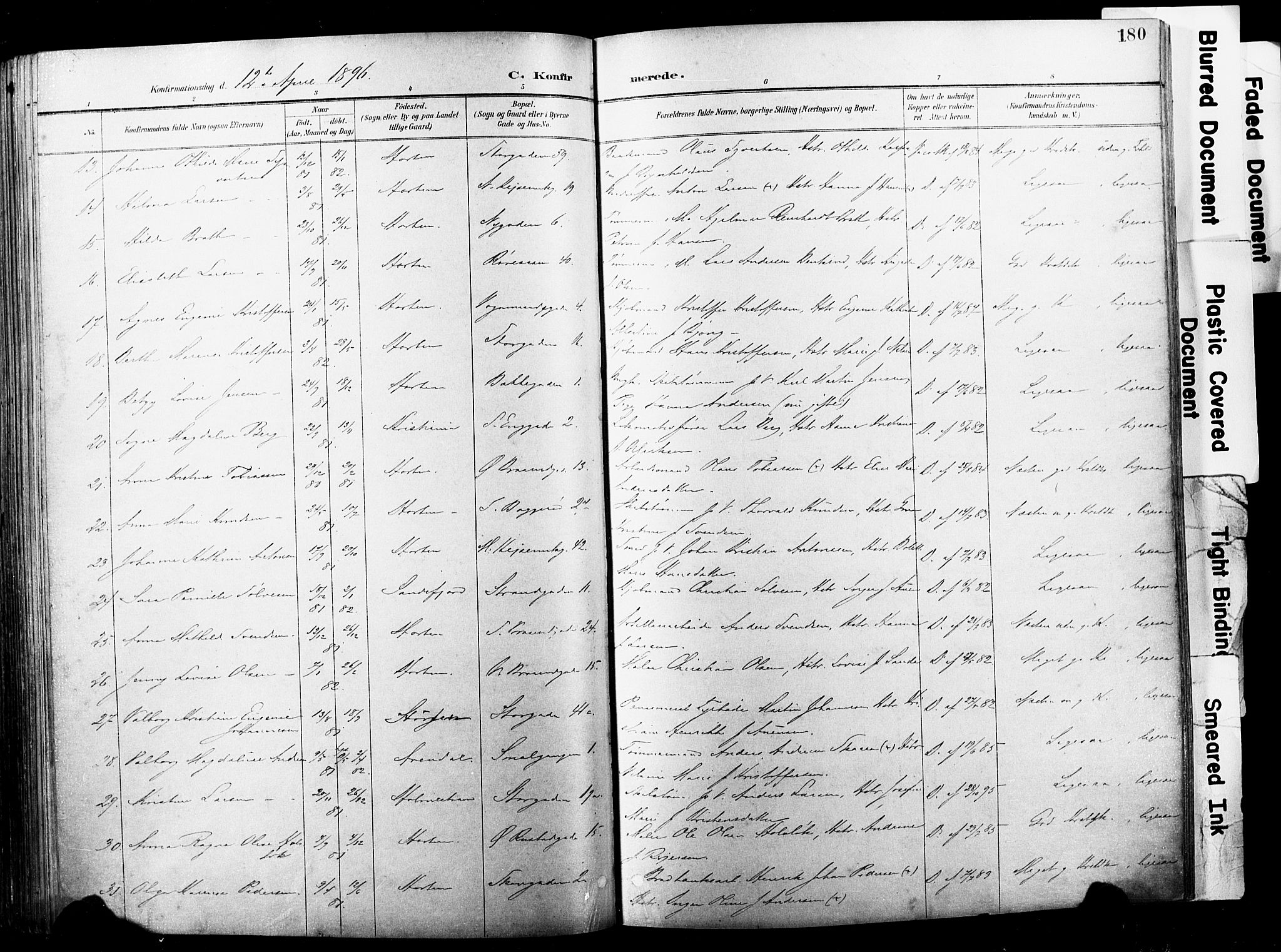 Horten kirkebøker, AV/SAKO-A-348/F/Fa/L0005: Parish register (official) no. 5, 1896-1904, p. 180