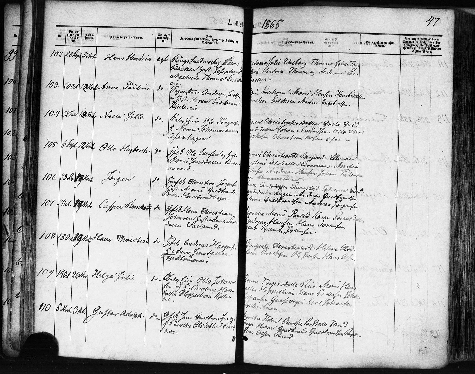 Skedsmo prestekontor Kirkebøker, SAO/A-10033a/F/Fa/L0011: Parish register (official) no. I 11, 1866-1876, p. 47