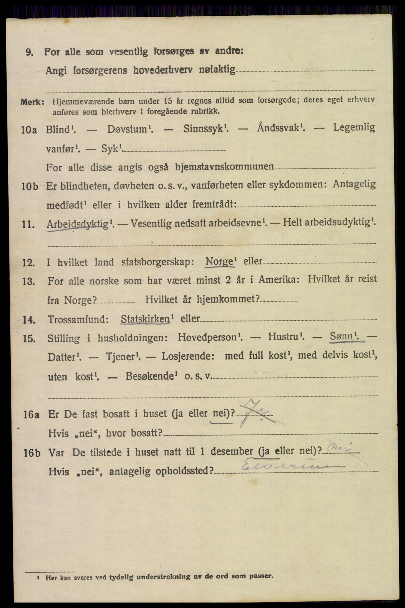 SAH, 1920 census for Elverum, 1920, p. 23821