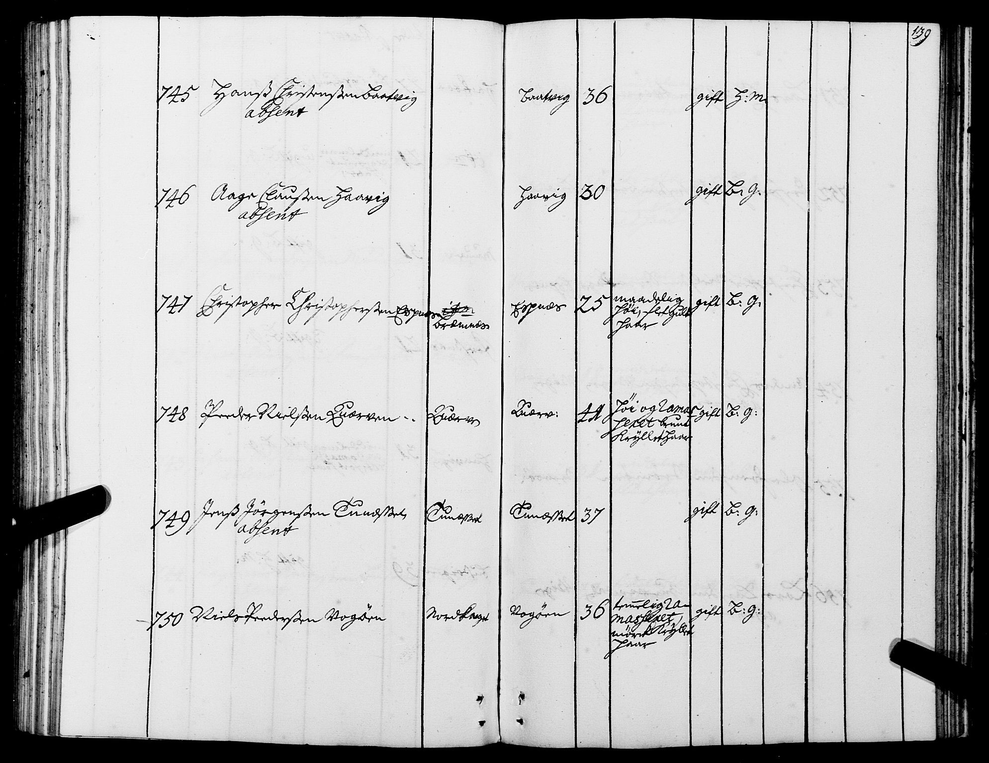 Sjøinnrulleringen - Trondhjemske distrikt, AV/SAT-A-5121/01/L0005: Ruller over sjøfolk i Trondhjem by, 1740-1743, p. 139