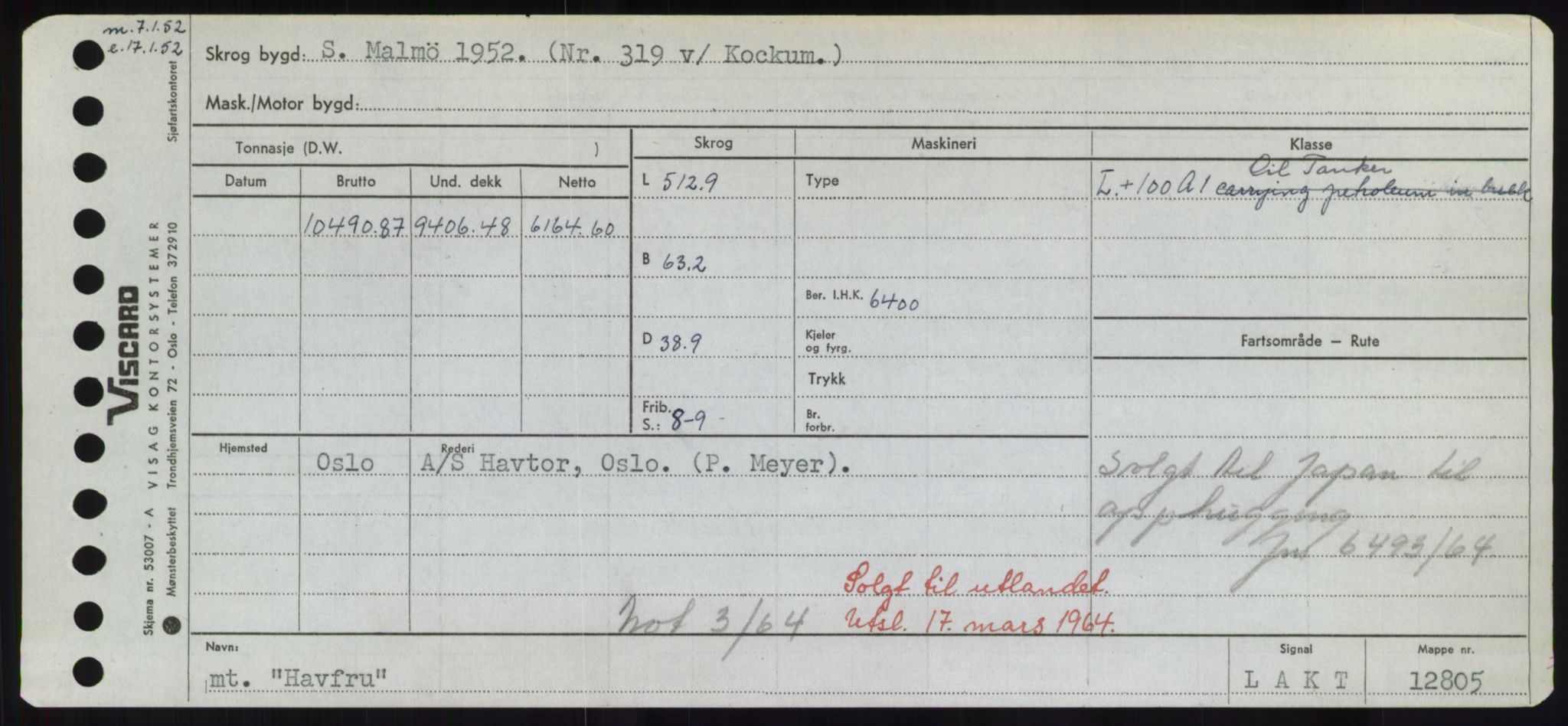 Sjøfartsdirektoratet med forløpere, Skipsmålingen, AV/RA-S-1627/H/Hd/L0014: Fartøy, H-Havl, p. 543