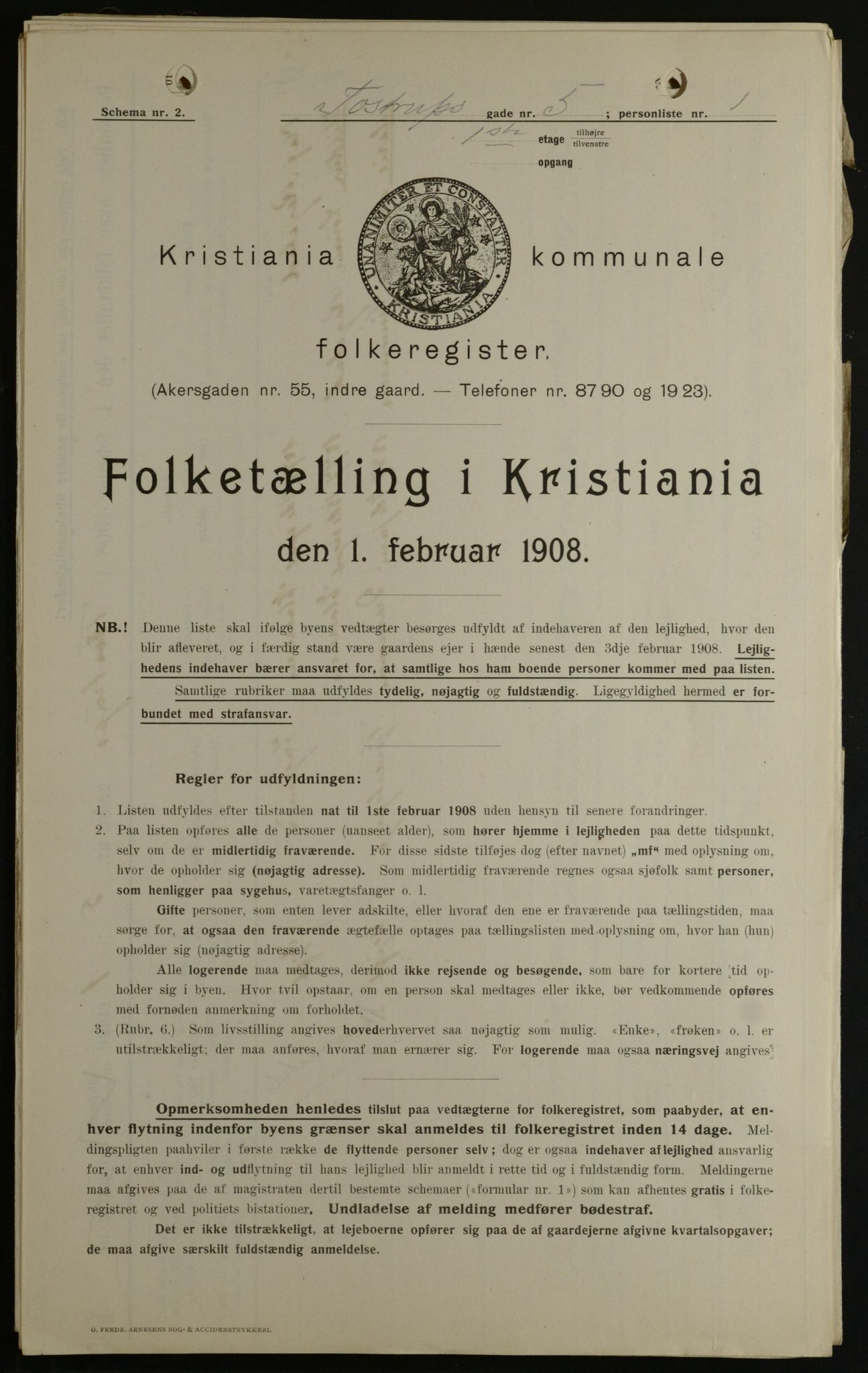 OBA, Municipal Census 1908 for Kristiania, 1908, p. 103663