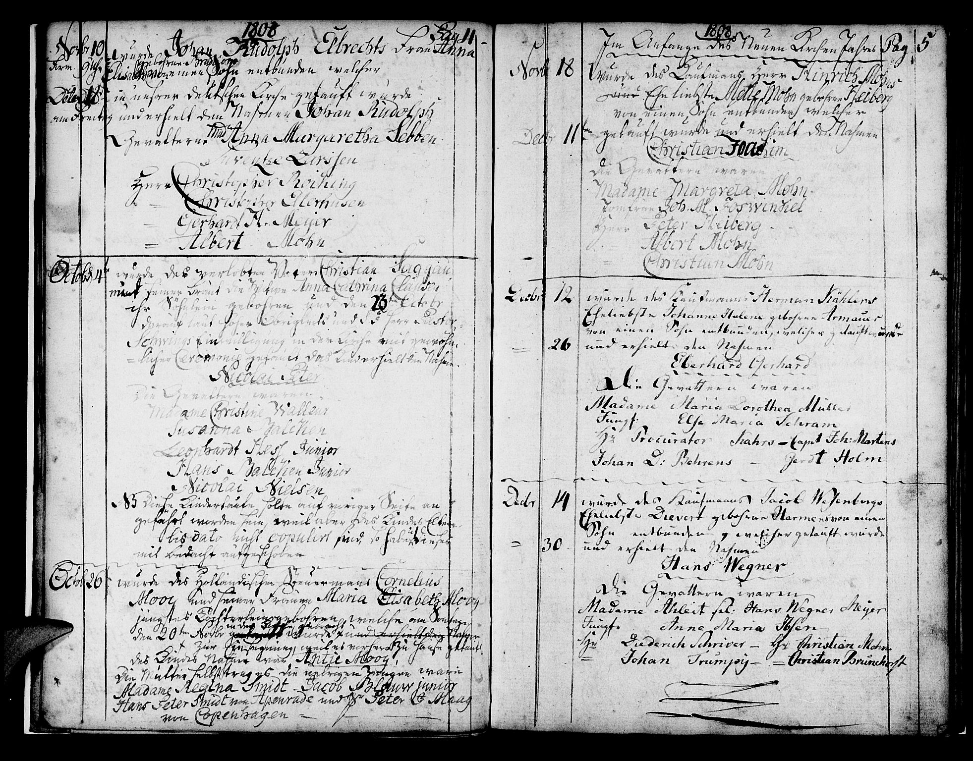 Mariakirken Sokneprestembete, AV/SAB-A-76901/H/Haa/L0004: Parish register (official) no. A 4, 1807-1815, p. 4-5