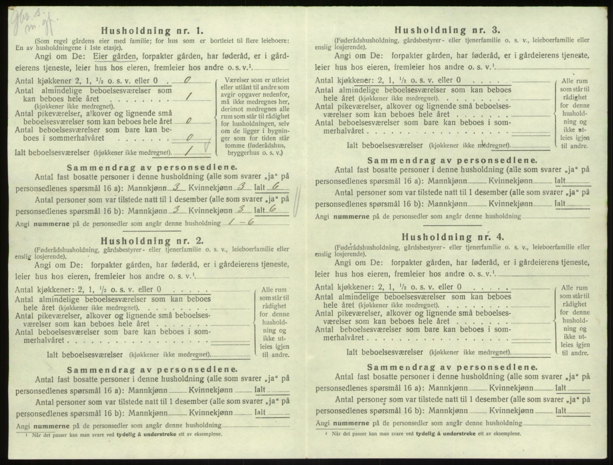 SAB, 1920 census for Lavik, 1920, p. 377