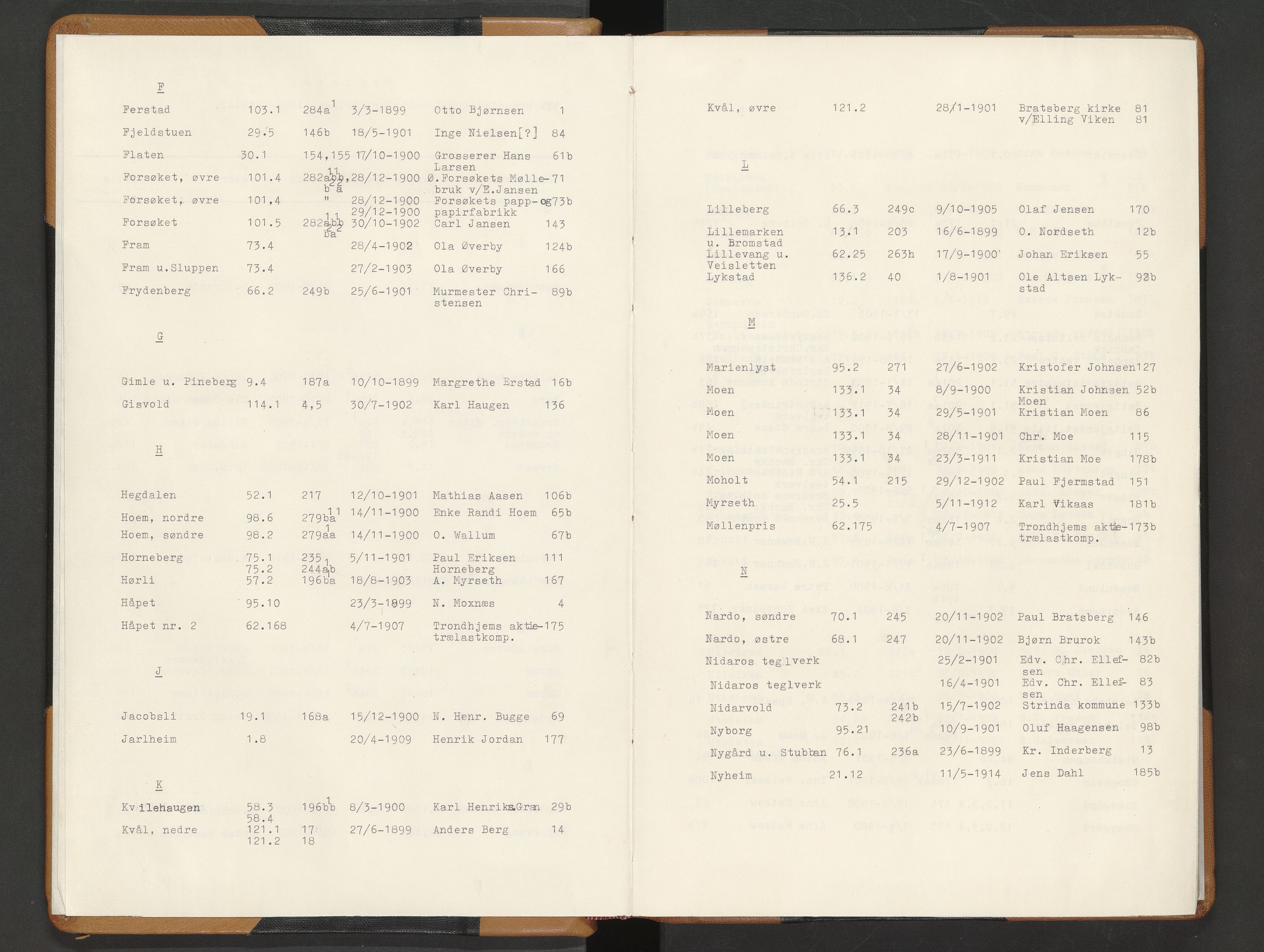 Norges Brannkasse Strinda, AV/SAT-A-5516/Fa/L0006: Branntakstprotokoll, 1899-1914