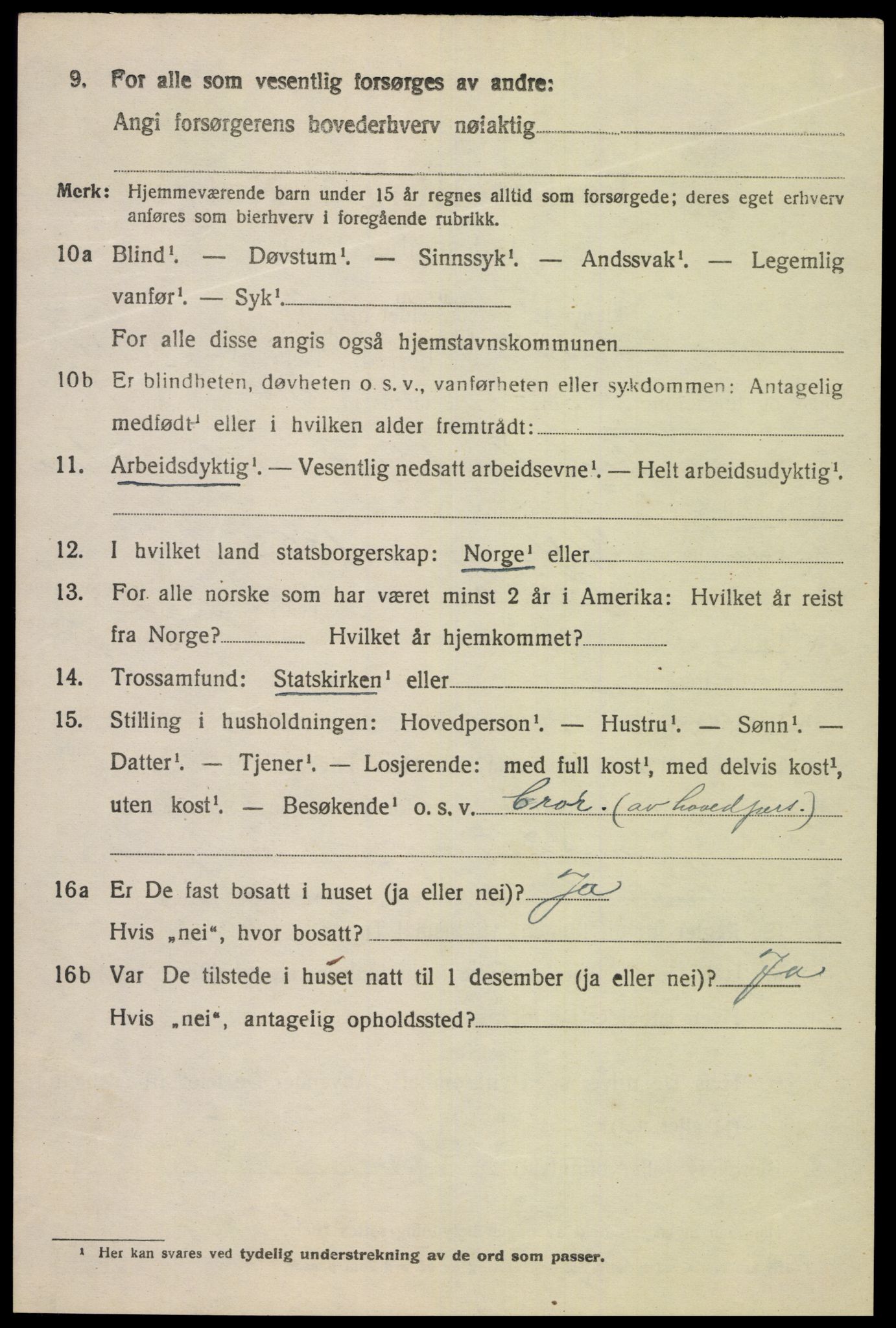 SAK, 1920 census for Lista, 1920, p. 12090