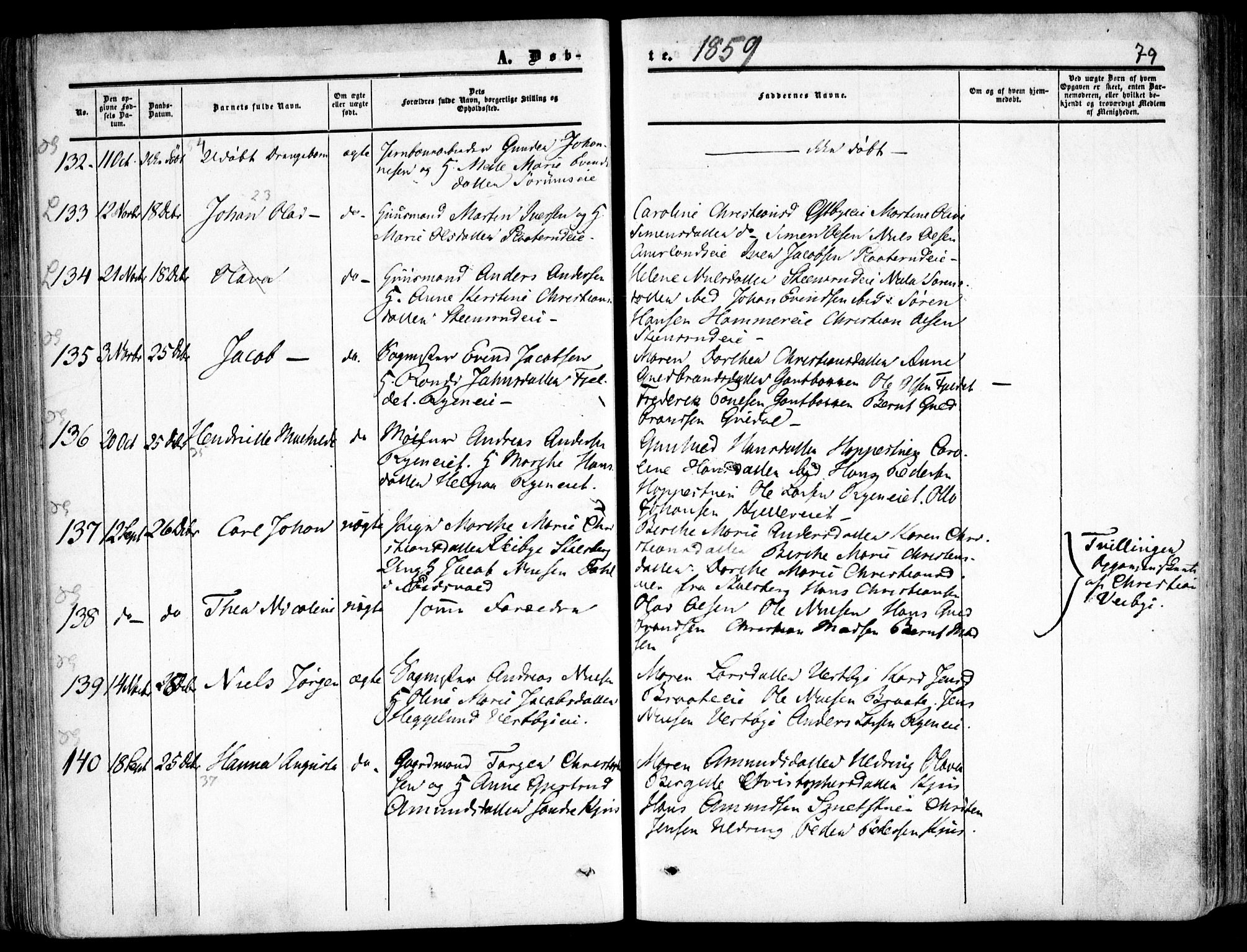 Skedsmo prestekontor Kirkebøker, AV/SAO-A-10033a/F/Fa/L0010: Parish register (official) no. I 10, 1854-1865, p. 79