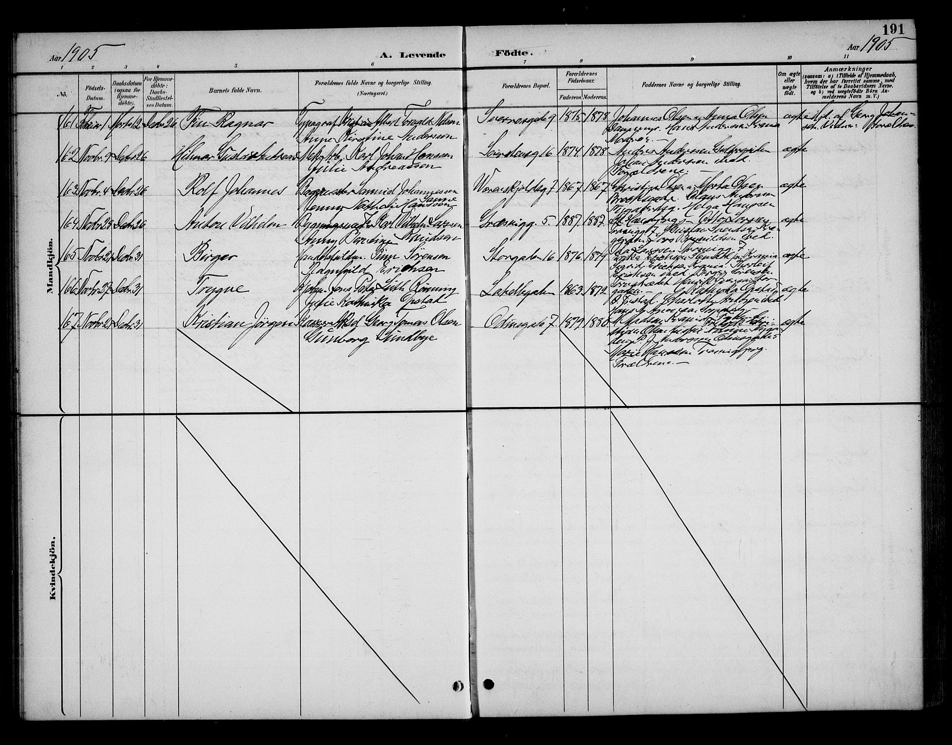 Fredrikstad domkirkes prestekontor Kirkebøker, AV/SAO-A-10906/G/Ga/L0002: Parish register (copy) no. 2, 1894-1918, p. 191