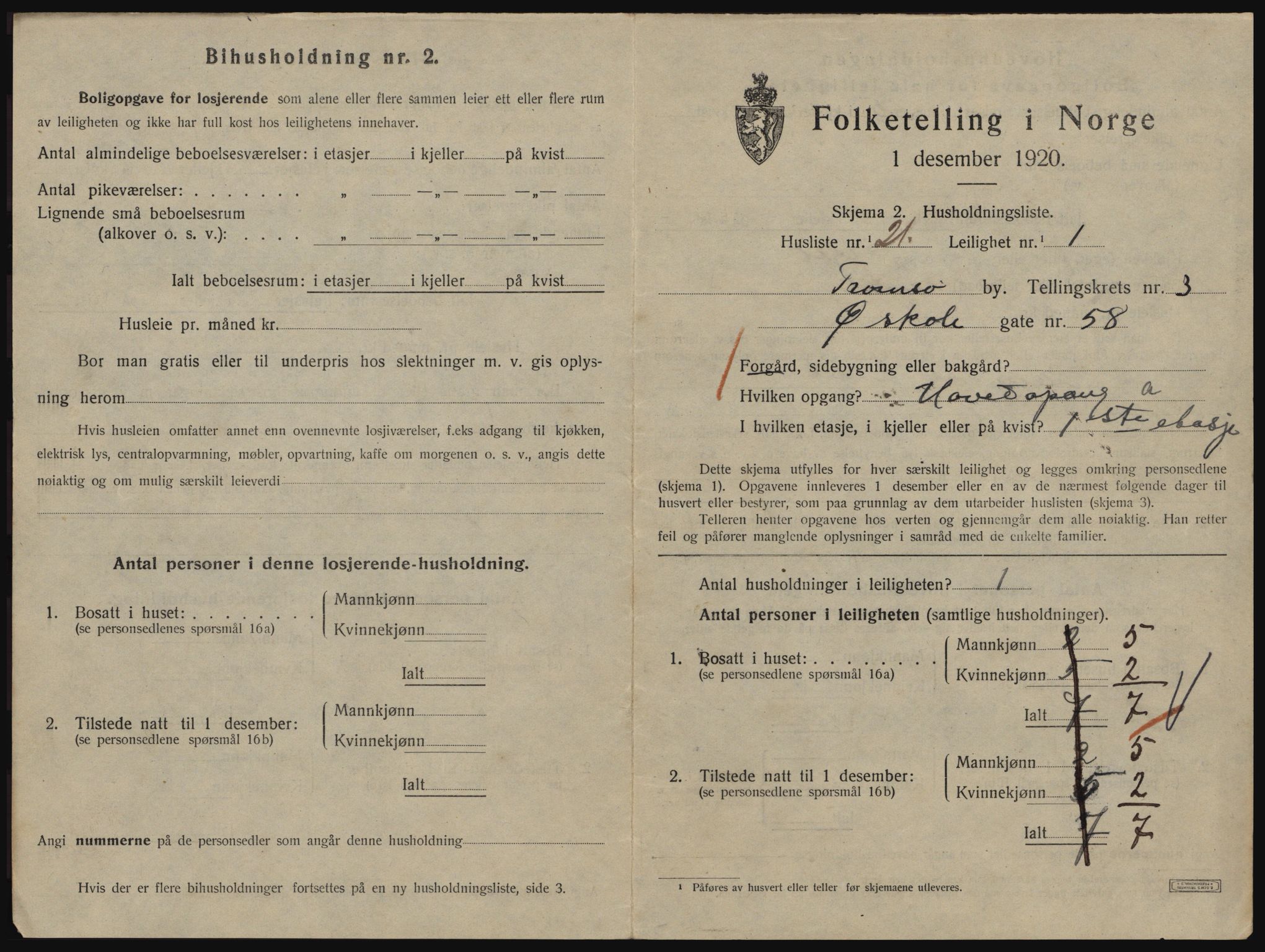 SATØ, 1920 census for Tromsø, 1920, p. 3181