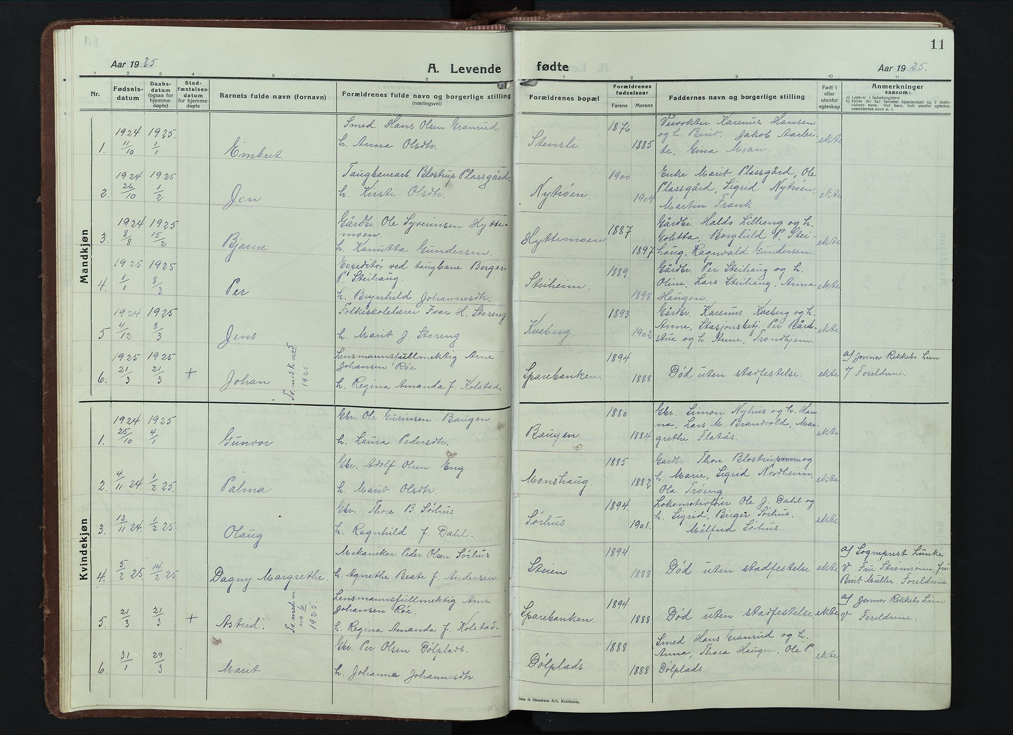 Alvdal prestekontor, SAH/PREST-060/H/Ha/Hab/L0007: Parish register (copy) no. 7, 1924-1945, p. 11