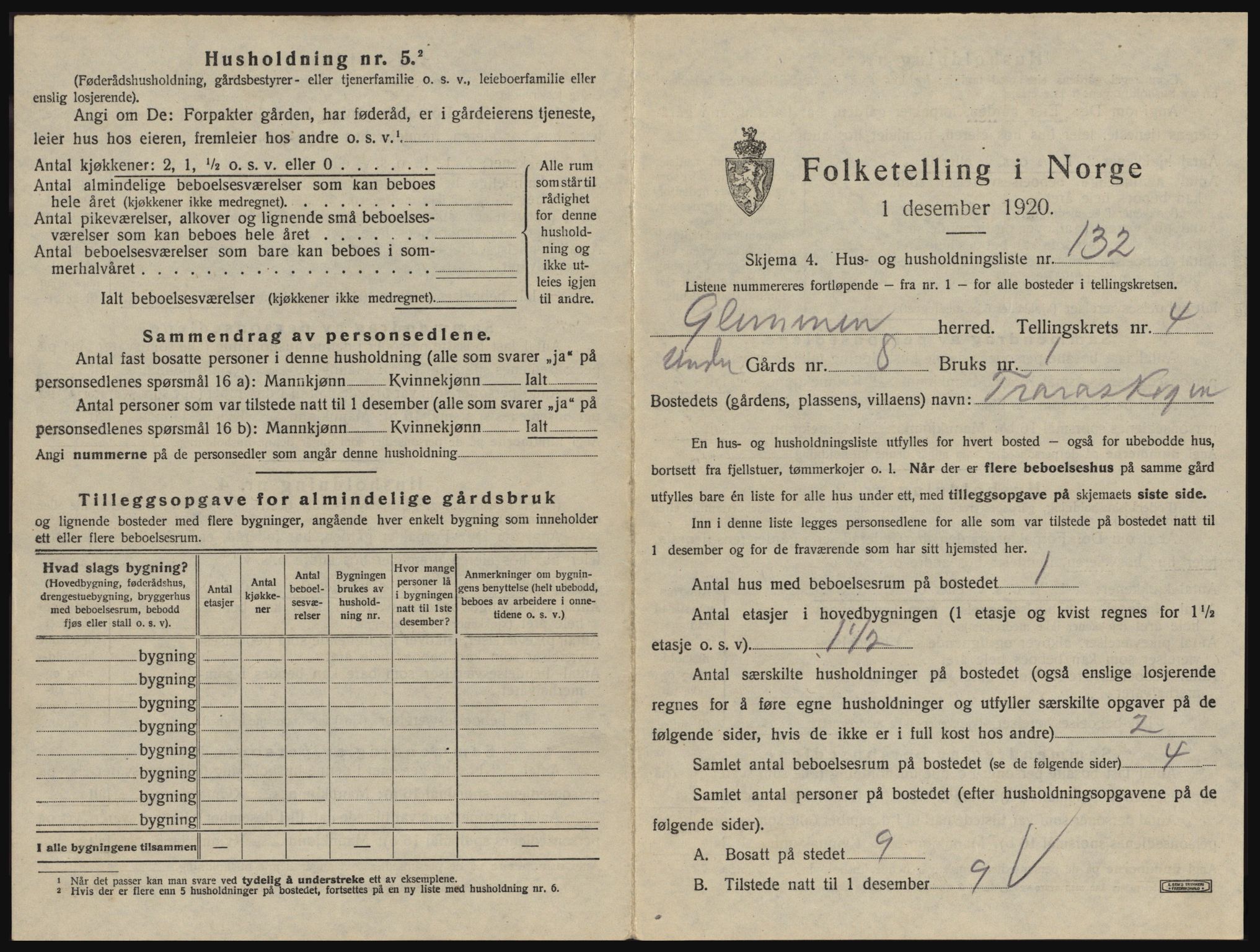 SAO, 1920 census for Glemmen, 1920, p. 1451