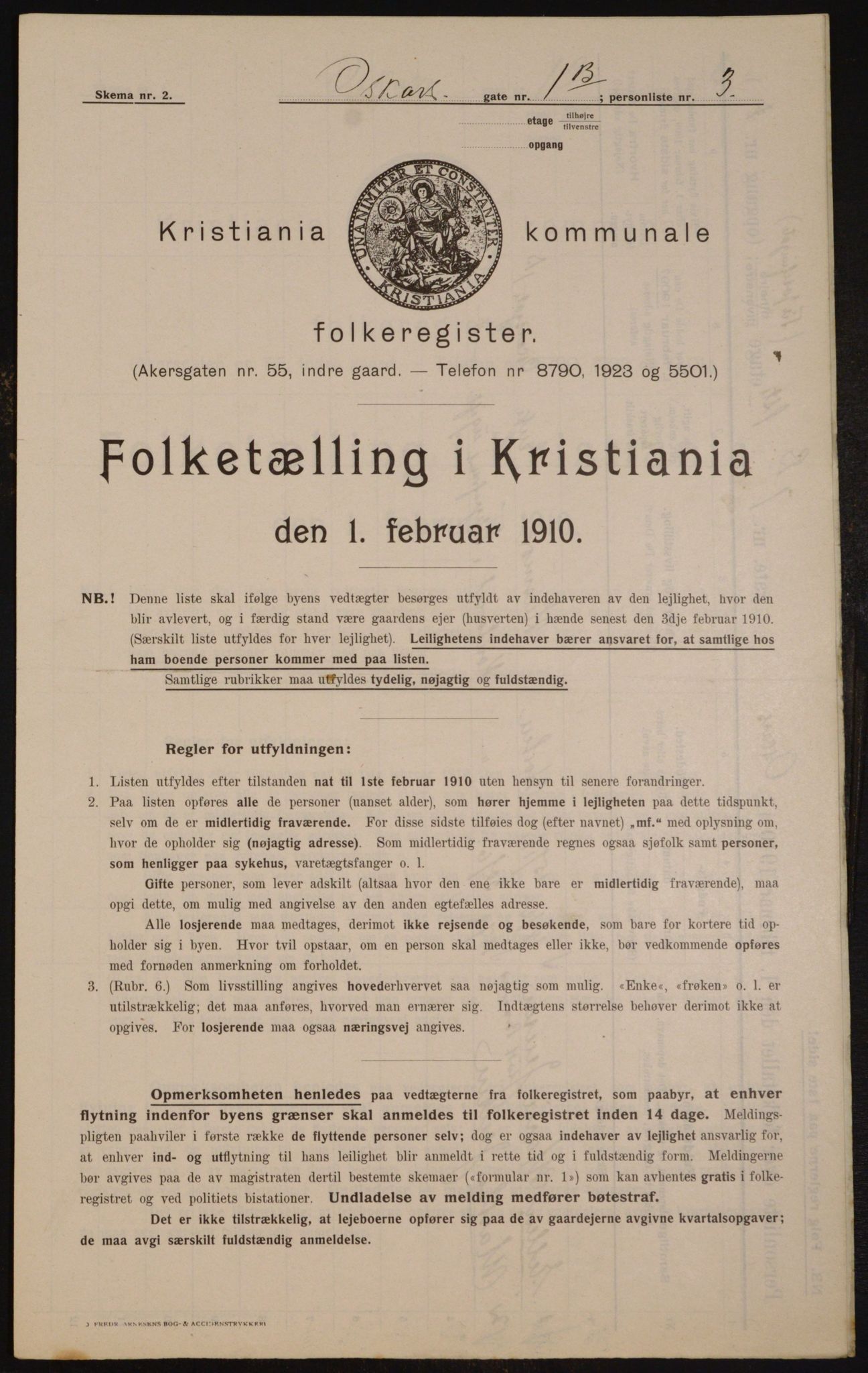 OBA, Municipal Census 1910 for Kristiania, 1910, p. 73279