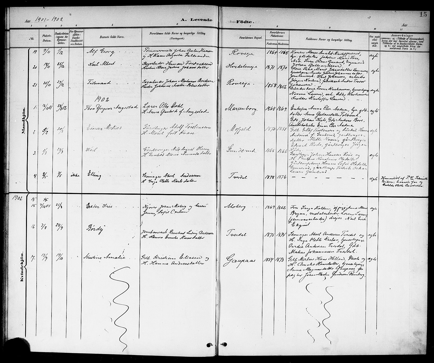 Botne kirkebøker, AV/SAKO-A-340/G/Ga/L0004: Parish register (copy) no. I 4, 1899-1915, p. 15