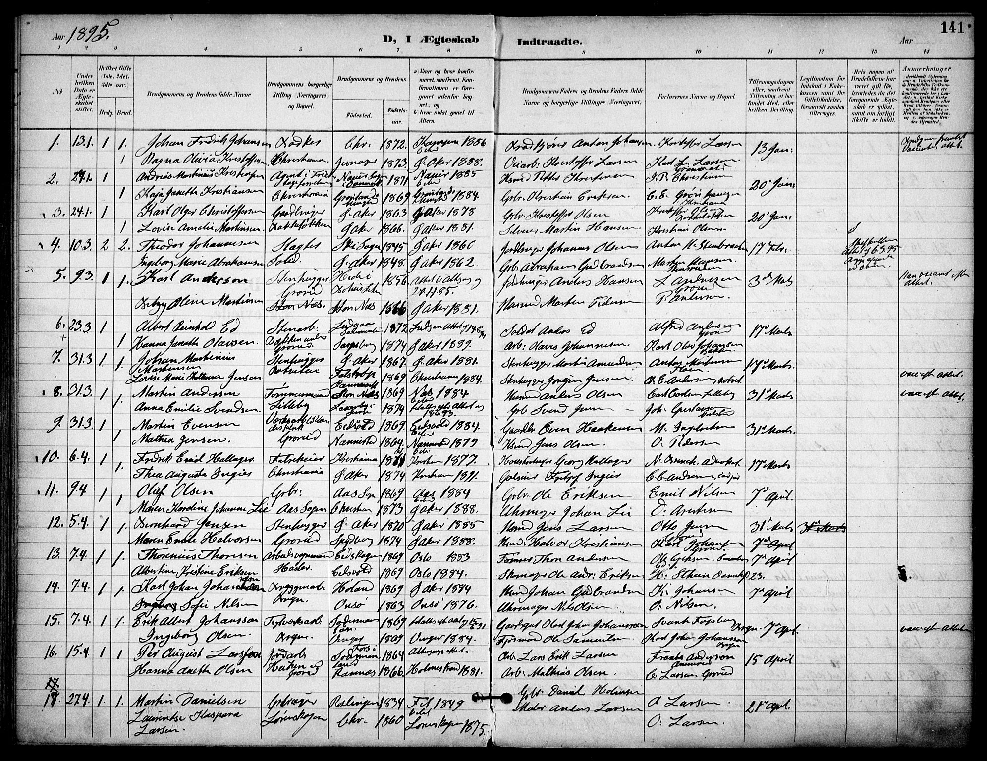Østre Aker prestekontor Kirkebøker, AV/SAO-A-10840/F/Fa/L0011: Parish register (official) no. I 11, 1895-1917, p. 141