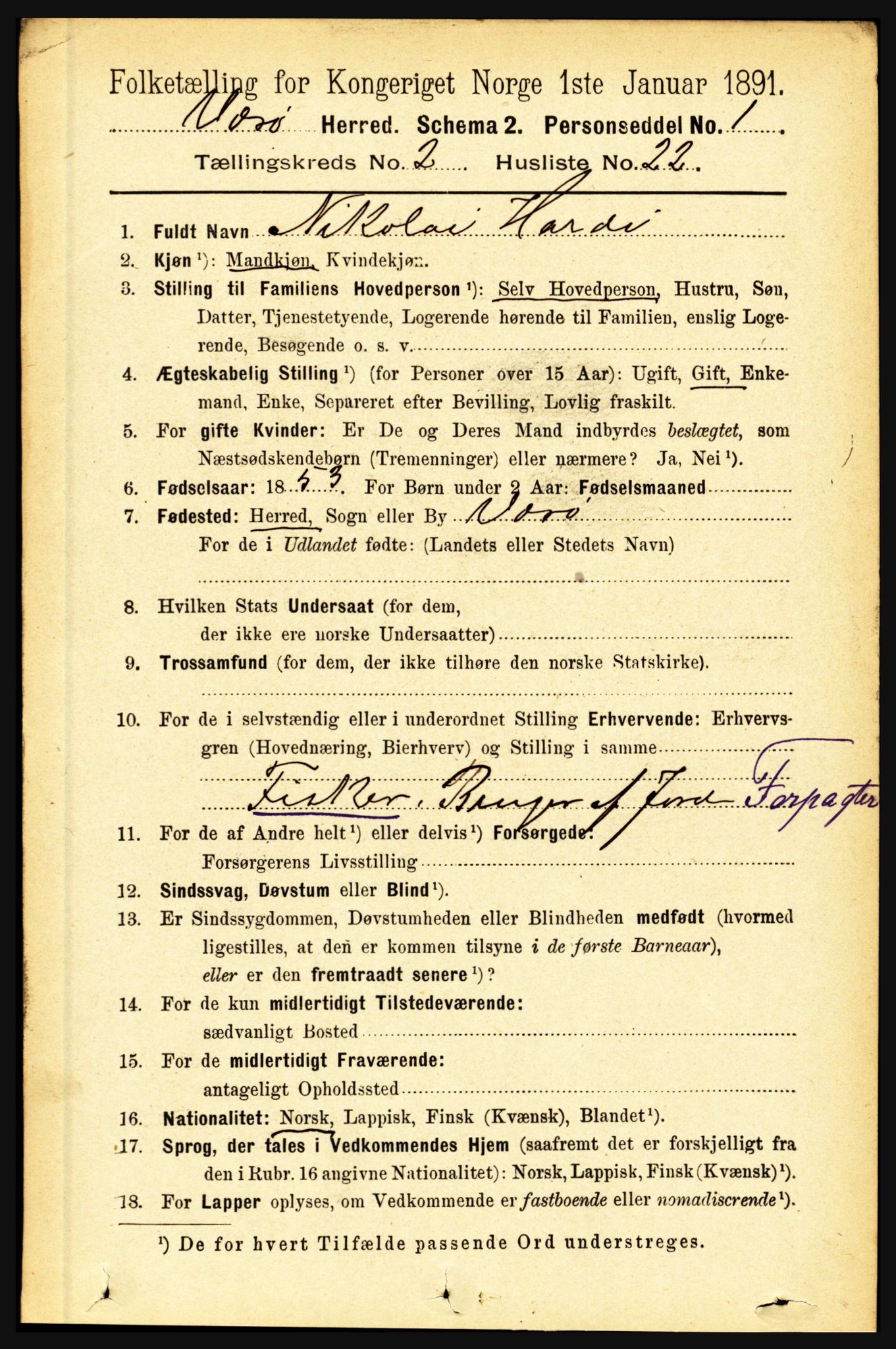 RA, 1891 census for 1857 Værøy, 1891, p. 435