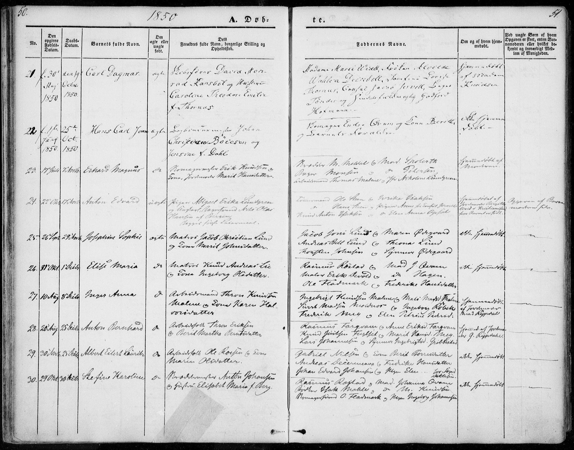 Ministerialprotokoller, klokkerbøker og fødselsregistre - Møre og Romsdal, SAT/A-1454/558/L0689: Parish register (official) no. 558A03, 1843-1872, p. 50-51