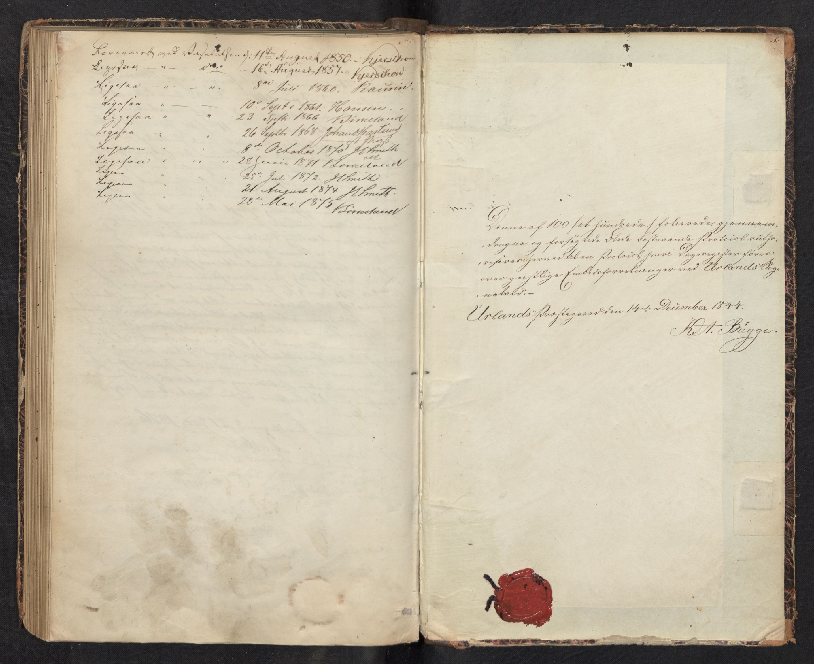 Aurland sokneprestembete, SAB/A-99937/H/Ha/Haf: Diary records no. F 0, 1844-1876, p. 100b
