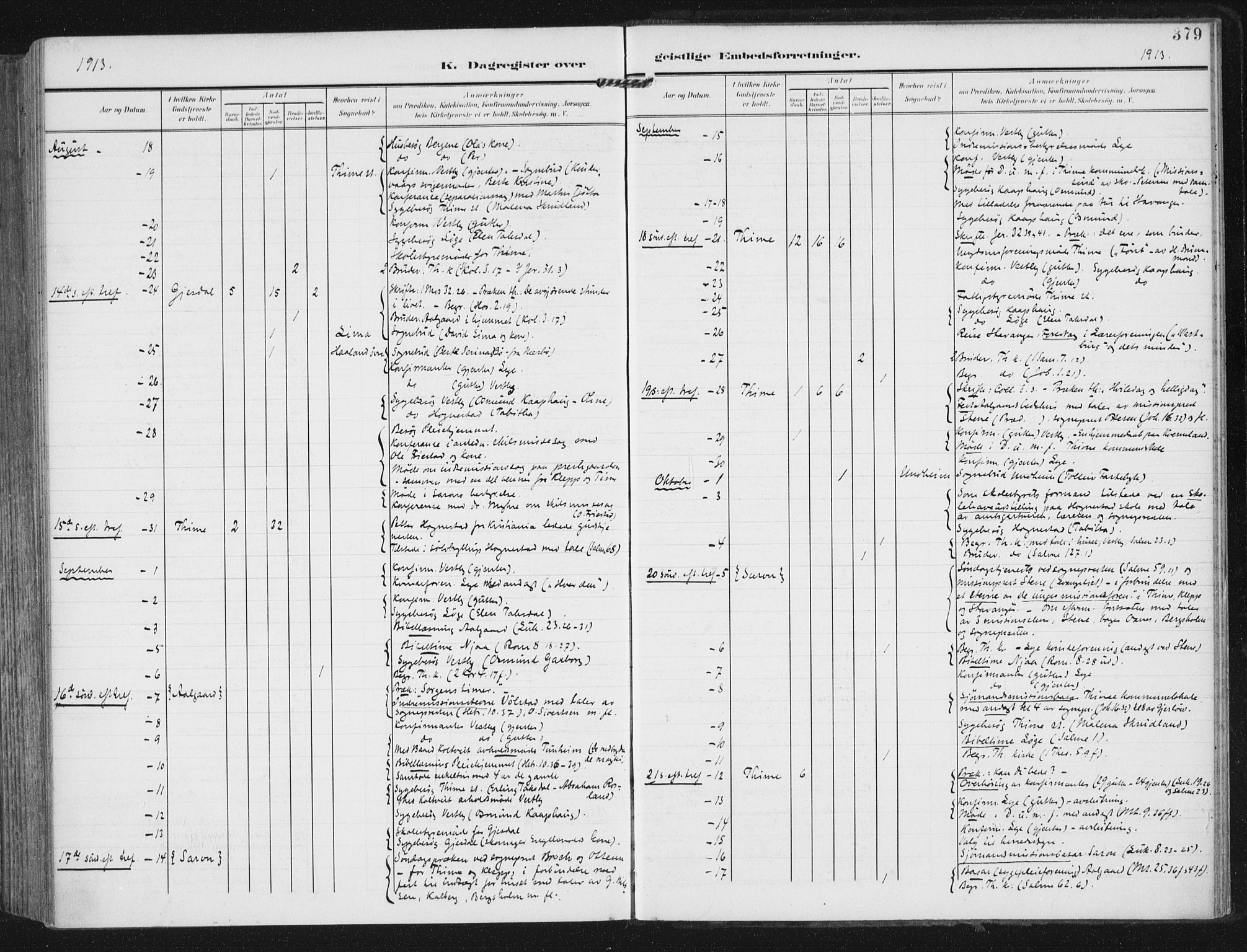 Lye sokneprestkontor, AV/SAST-A-101794/002/A/L0001: Parish register (official) no. A 12, 1904-1920, p. 379