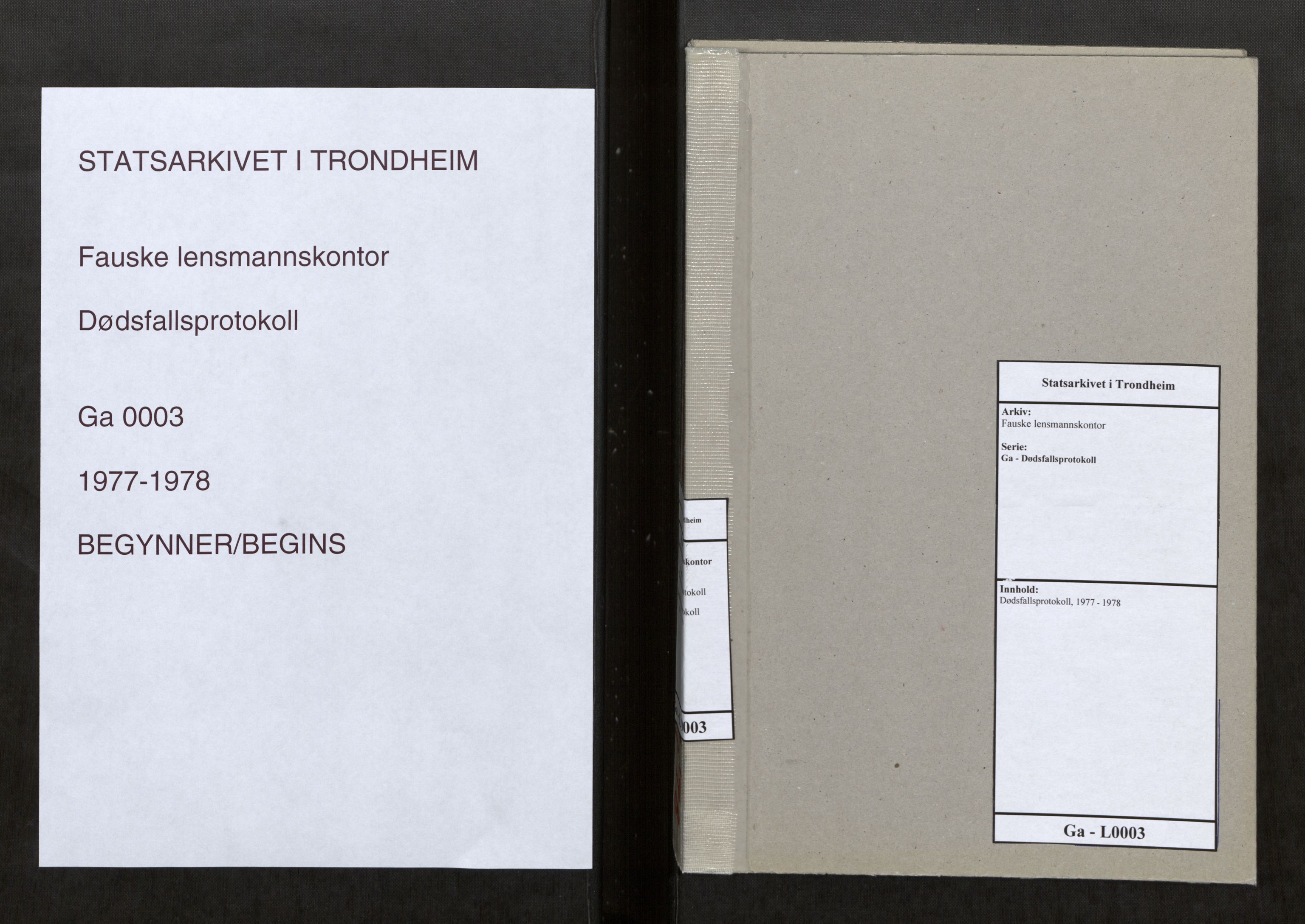 Fauske lensmannskontor, SAT/A-1288/1/Ga/L0003: Dødsfallsprotokoll, 1977-1978