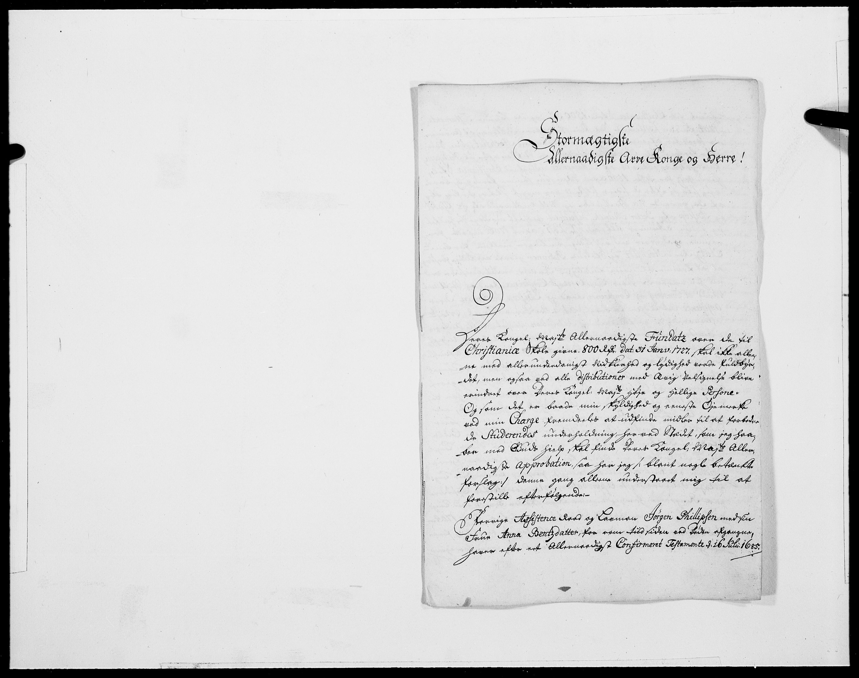 Danske Kanselli 1572-1799, AV/RA-EA-3023/F/Fc/Fcc/Fcca/L0101: Norske innlegg 1572-1799, 1727, p. 91