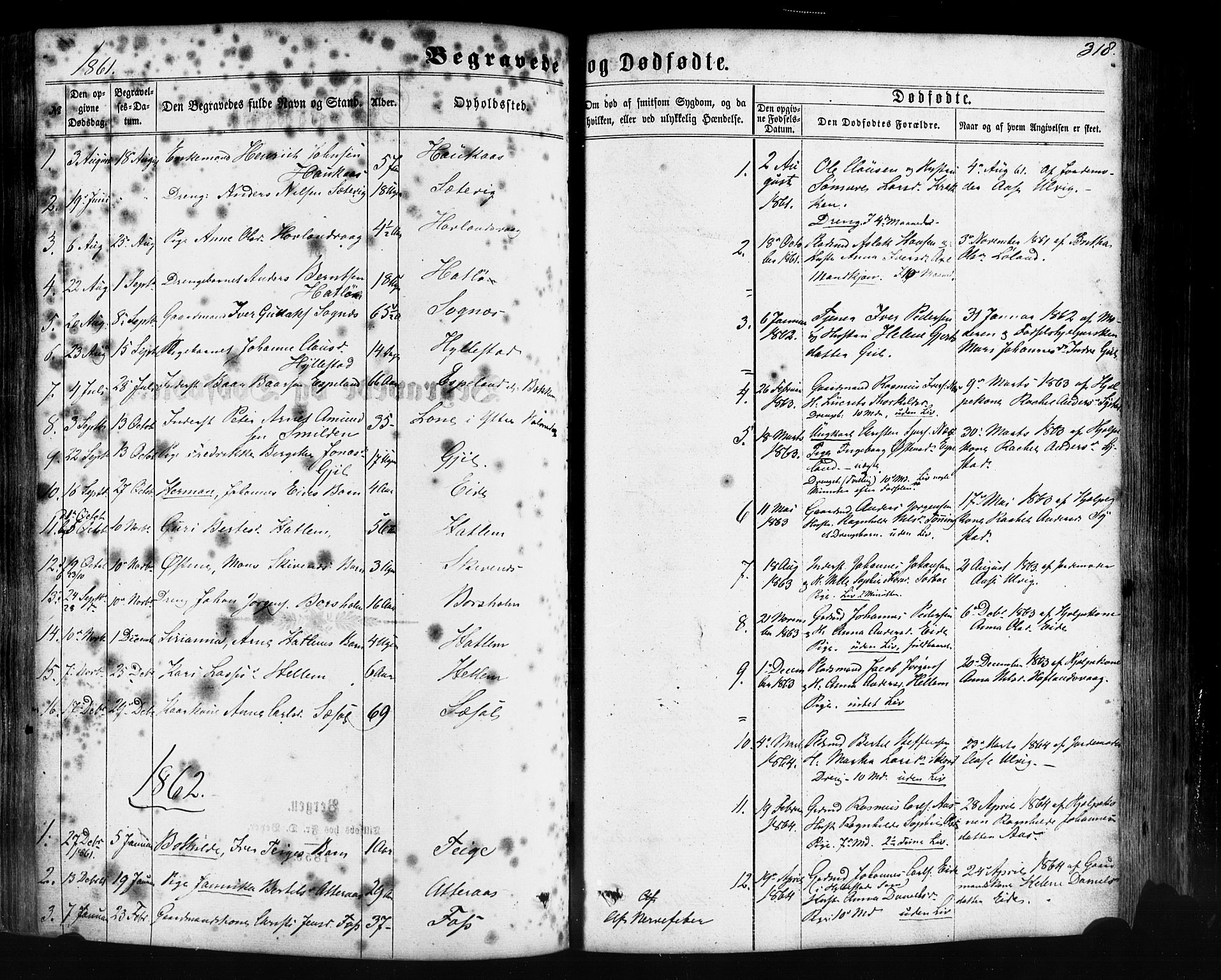 Hyllestad sokneprestembete, SAB/A-80401: Parish register (official) no. A 1, 1861-1886, p. 318