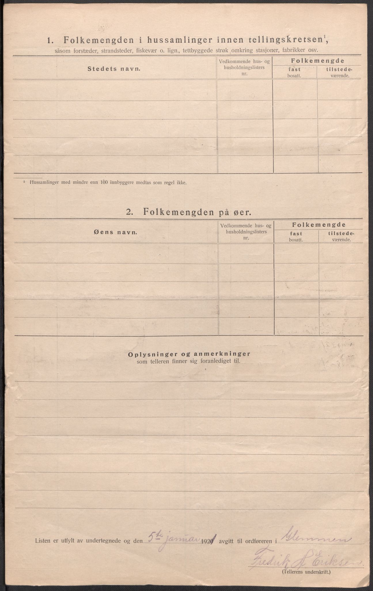 SAO, 1920 census for Glemmen, 1920, p. 12